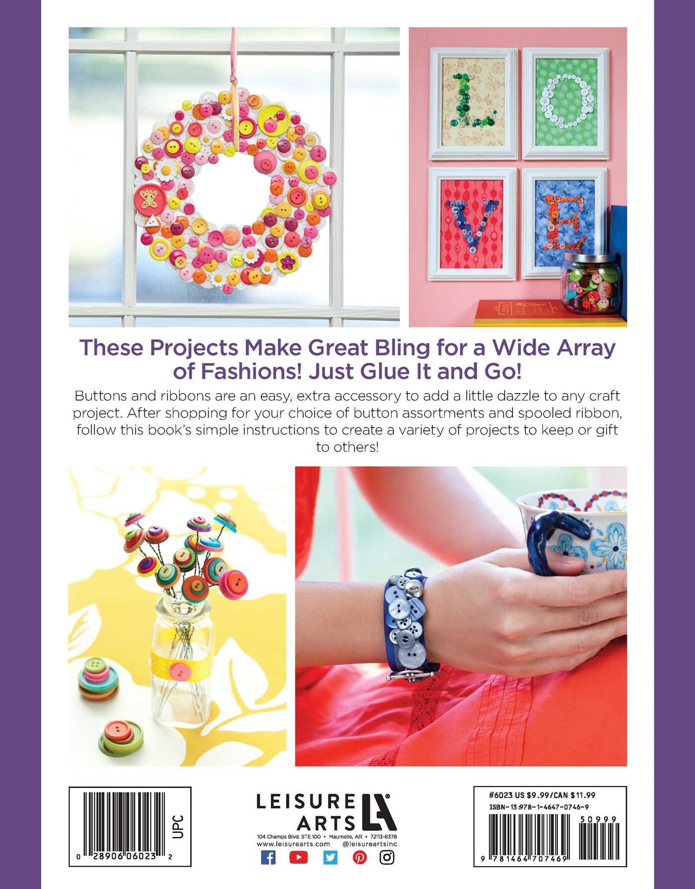 Crafting with Buttons and Ribbons | Book by Leisure Arts | Official ...