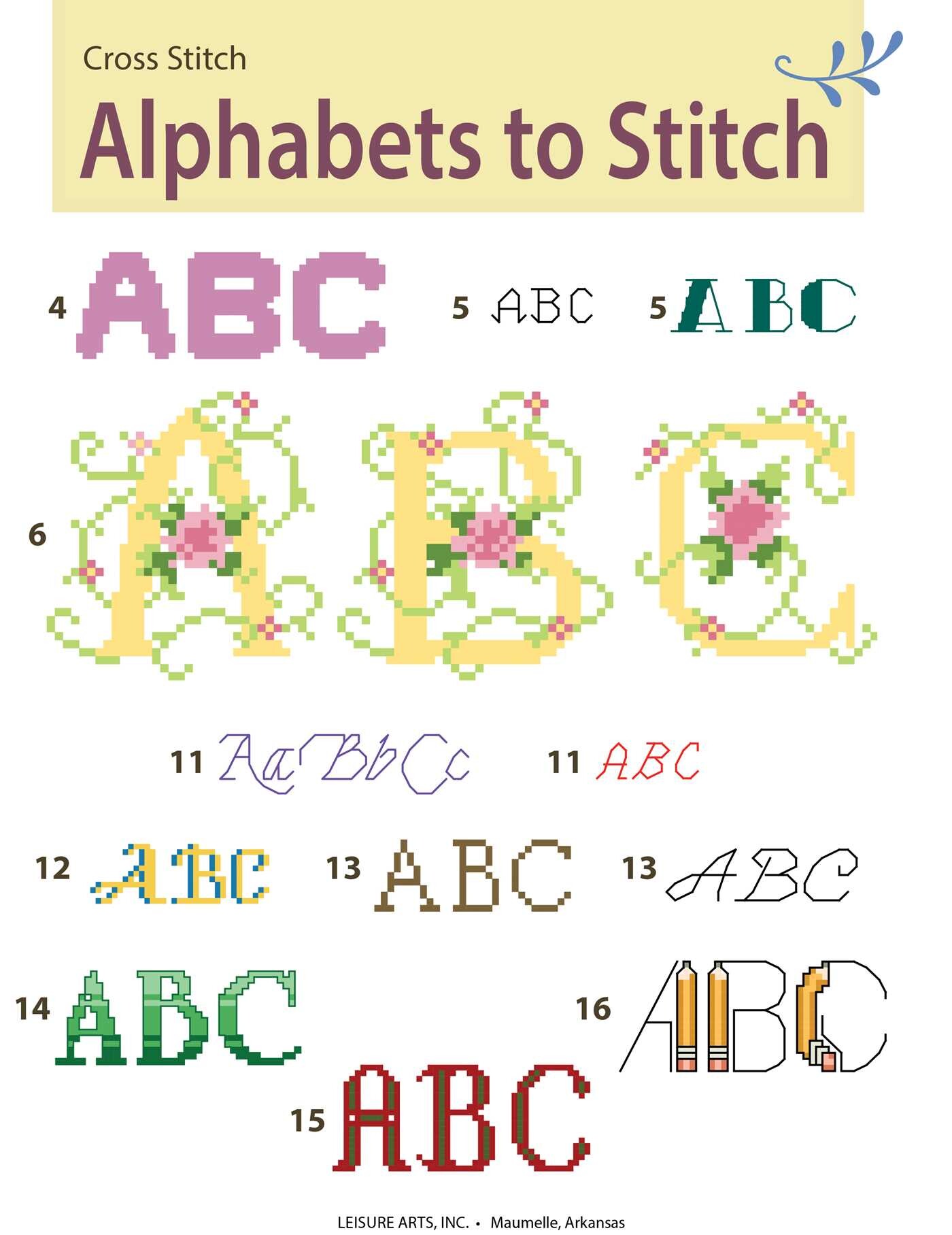 12 Alphabets to Stitch