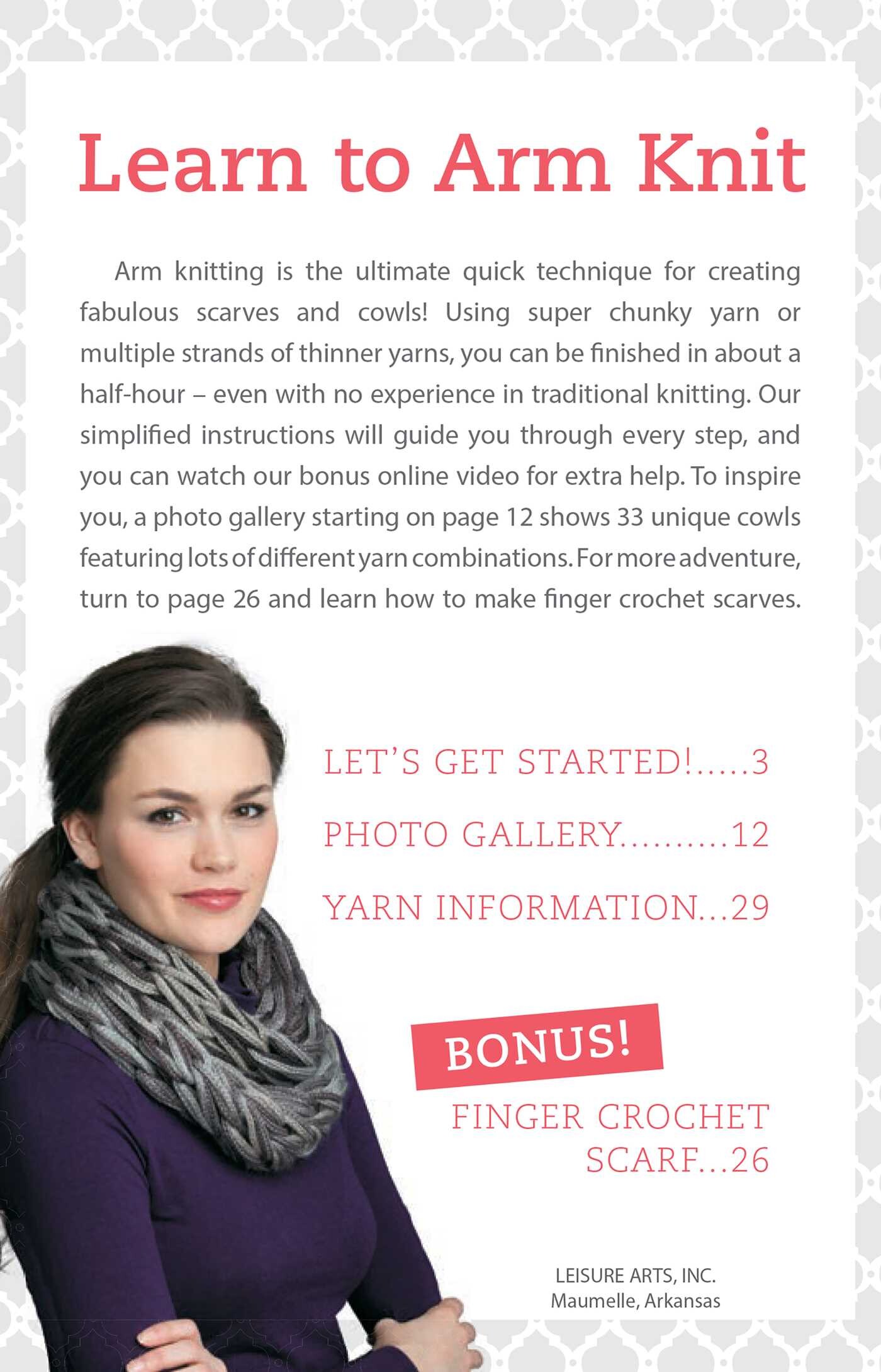 Learn to Arm Knit | Book by Leisure Arts | Official Publisher Page ...