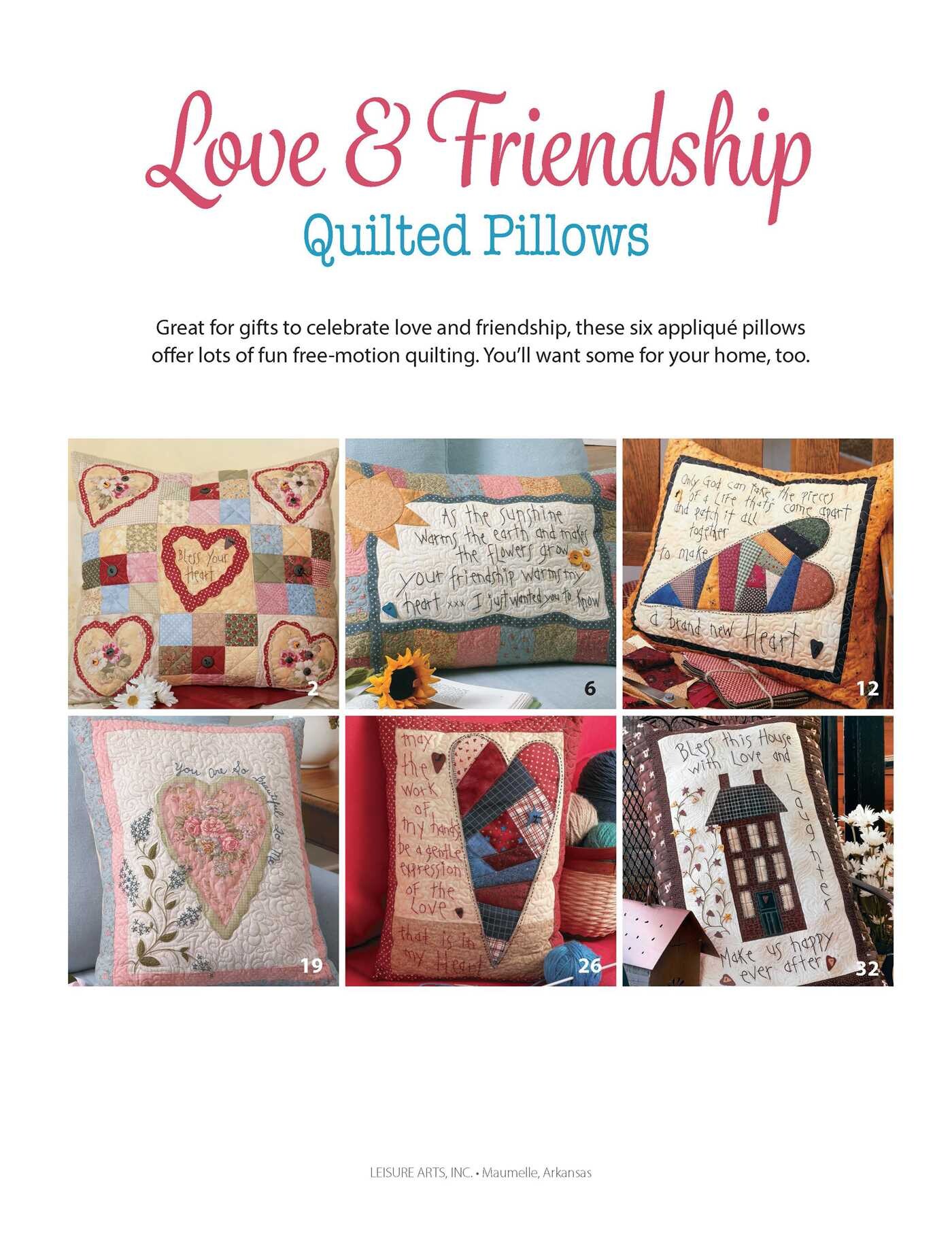 Love & Friendship Quilted Pillows