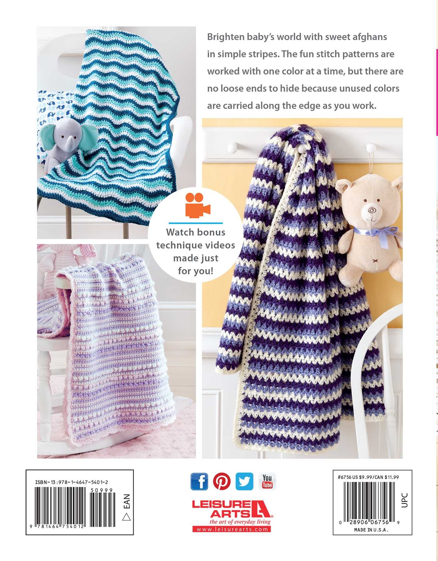 Sweet Stripes for Baby—Make 3 Color Afghans