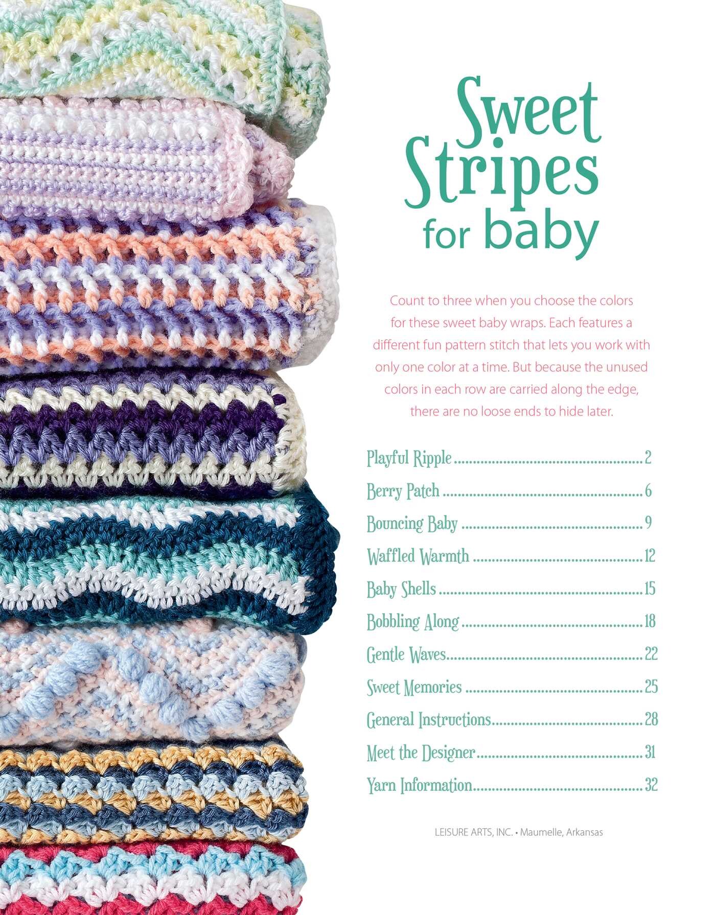 Sweet Stripes for Baby—Make 3 Color Afghans