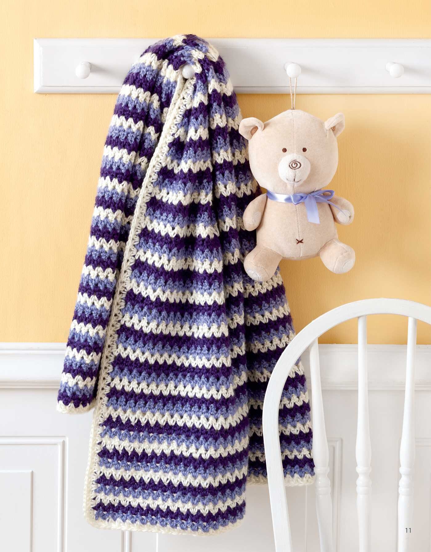 Sweet Stripes for Baby—Make 3 Color Afghans