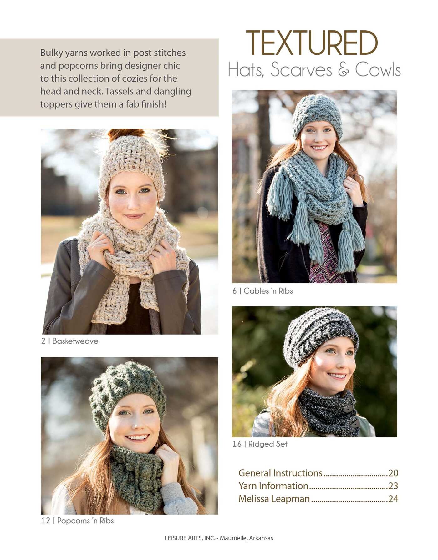 Textured Hats, Scarves, & Cowls