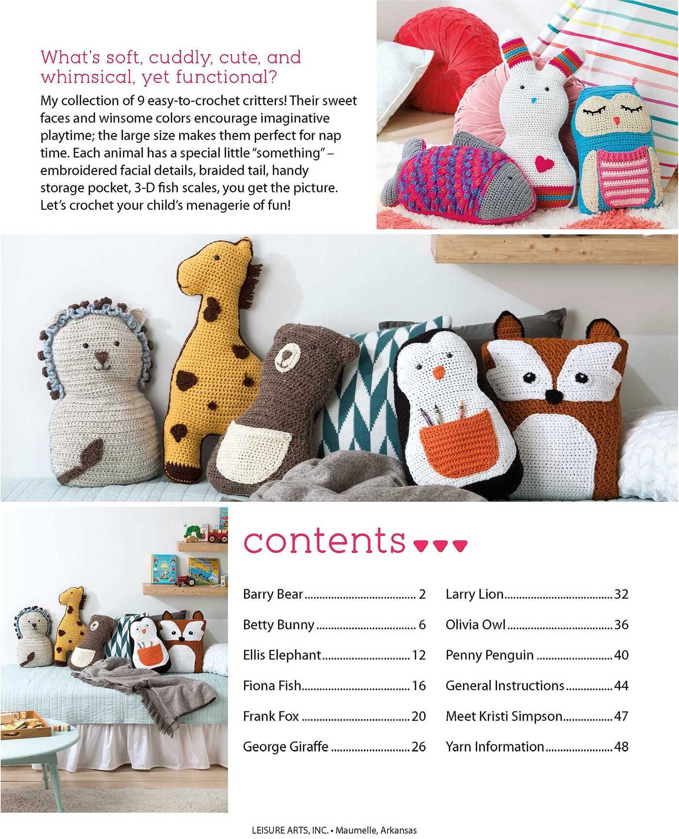 Fun Animal Pillows—9 Huggable Friends to Stitch for Little Ones