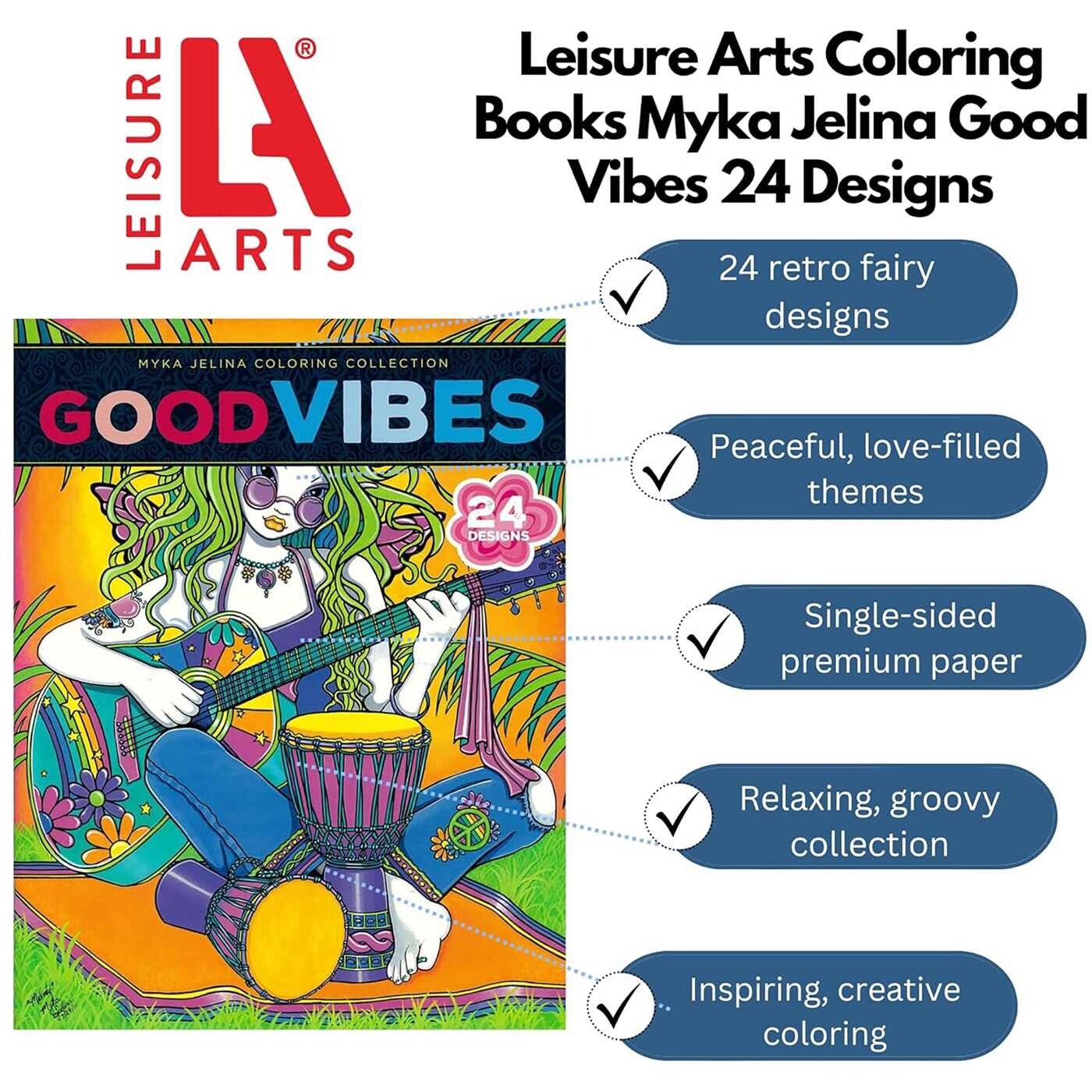 Good Vibes—24 Designs; Myka Jelina Coloring Collection