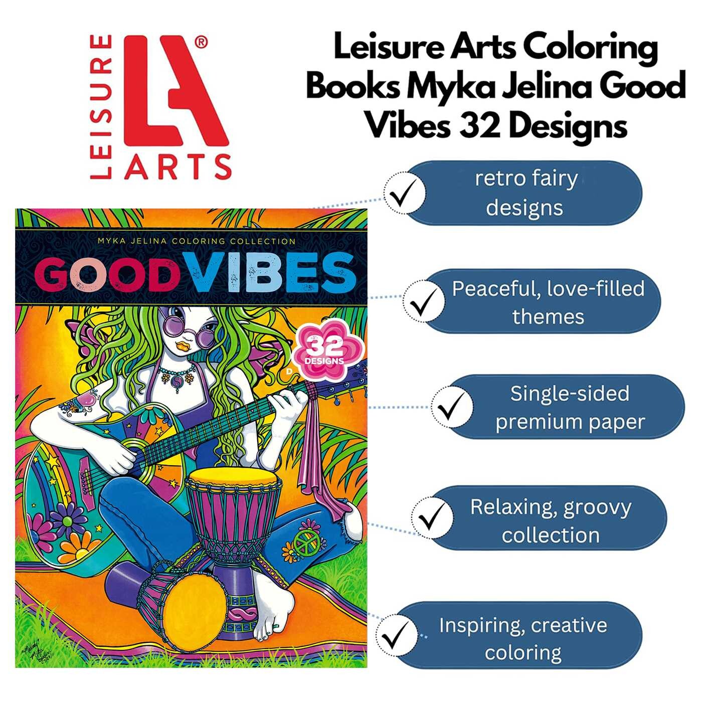 Good Vibes—32 Designs; Myka Jelina Coloring Collection