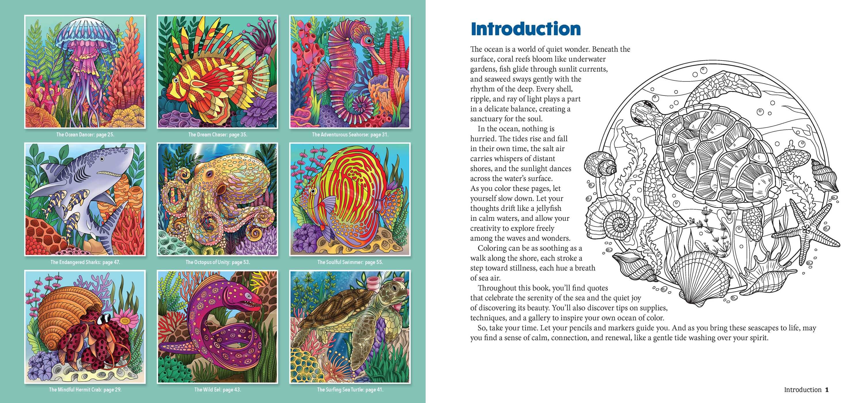 Spectacular Ocean Creatures Coloring Book
