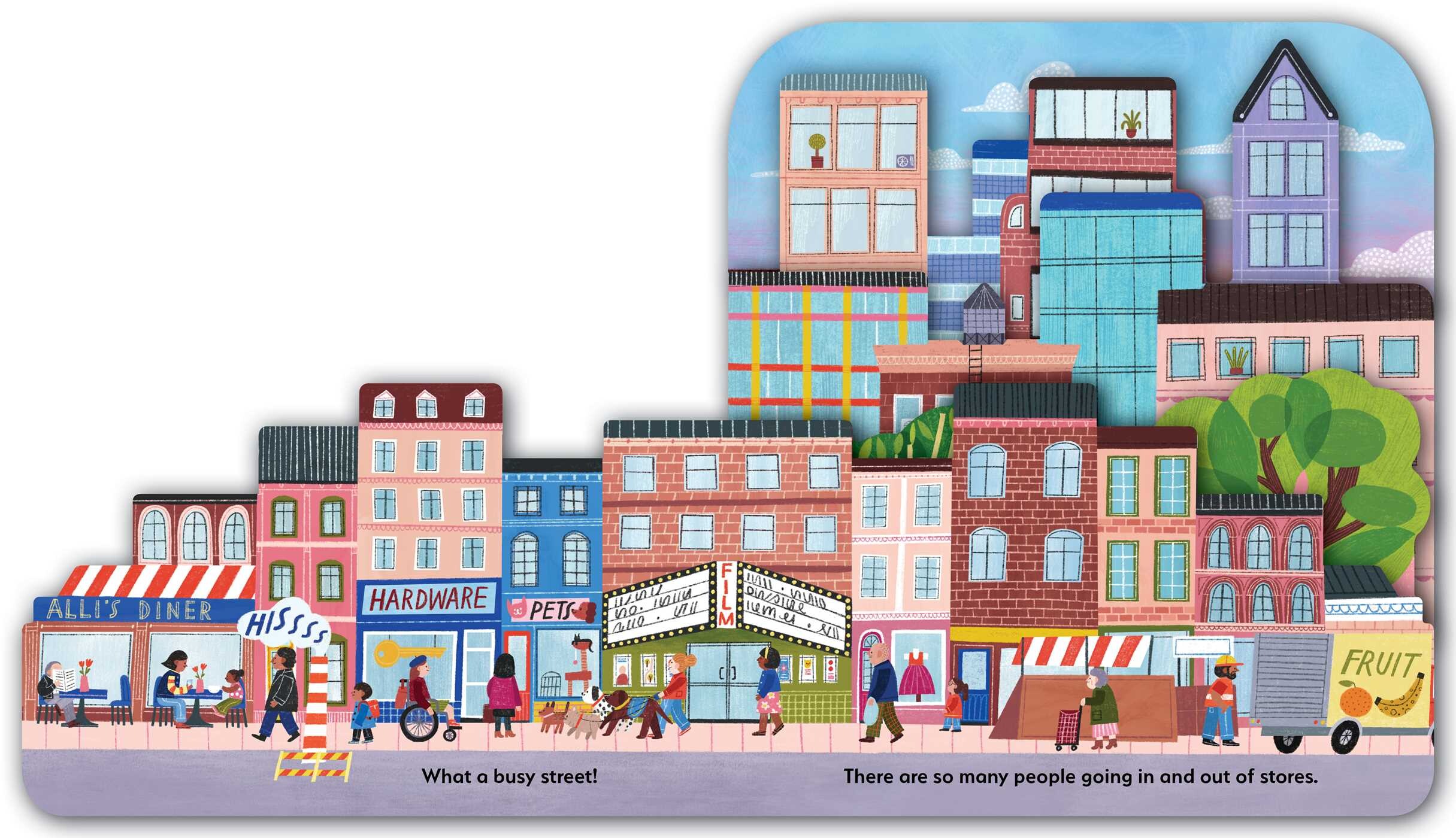 In the City (A City Skyline-Shaped Novelty Board Book for Toddlers)