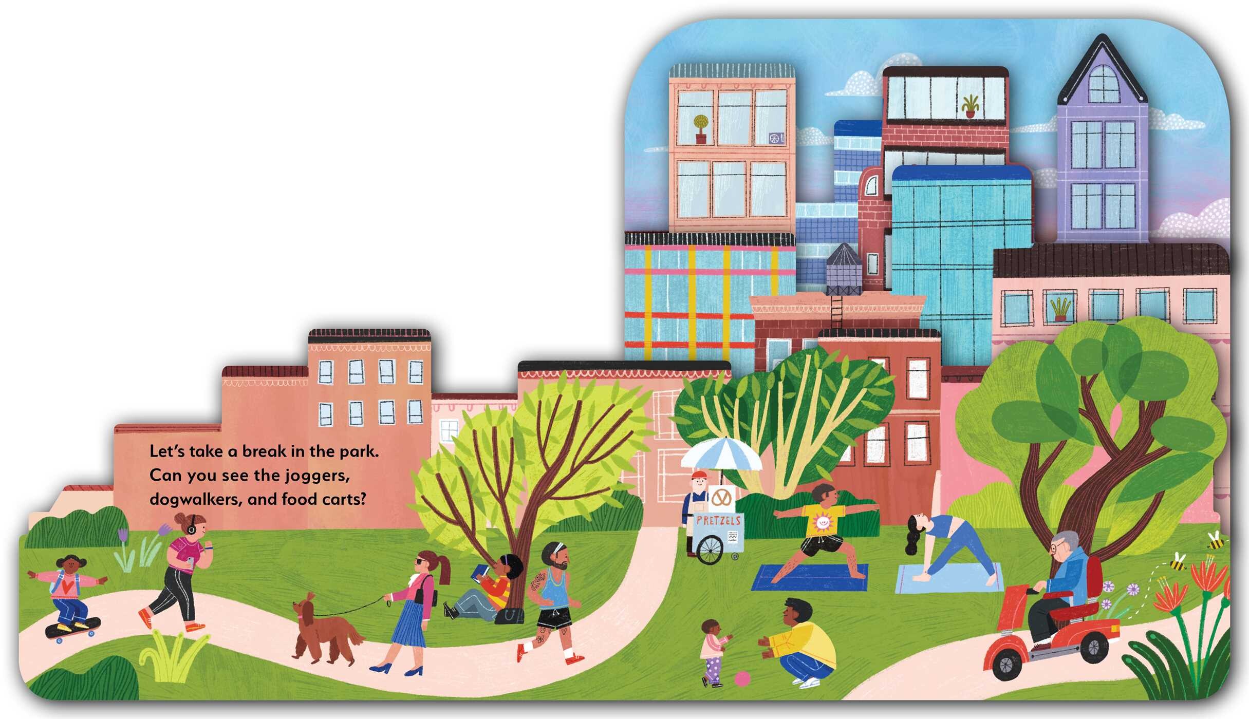 In the City (A City Skyline-Shaped Novelty Board Book for Toddlers)