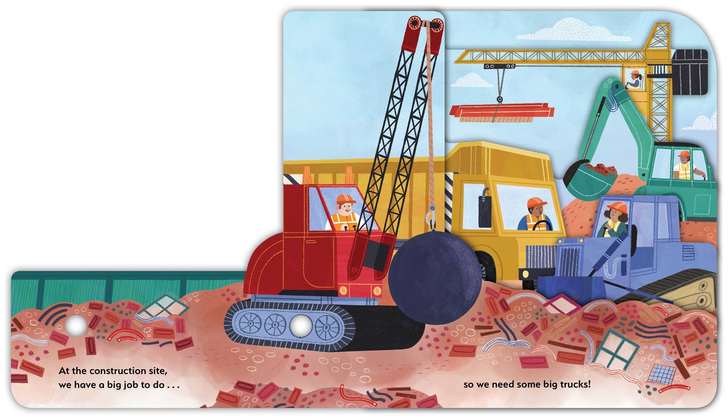 On the Construction Site (A Truck-Shaped Novelty Board Book for Toddlers)