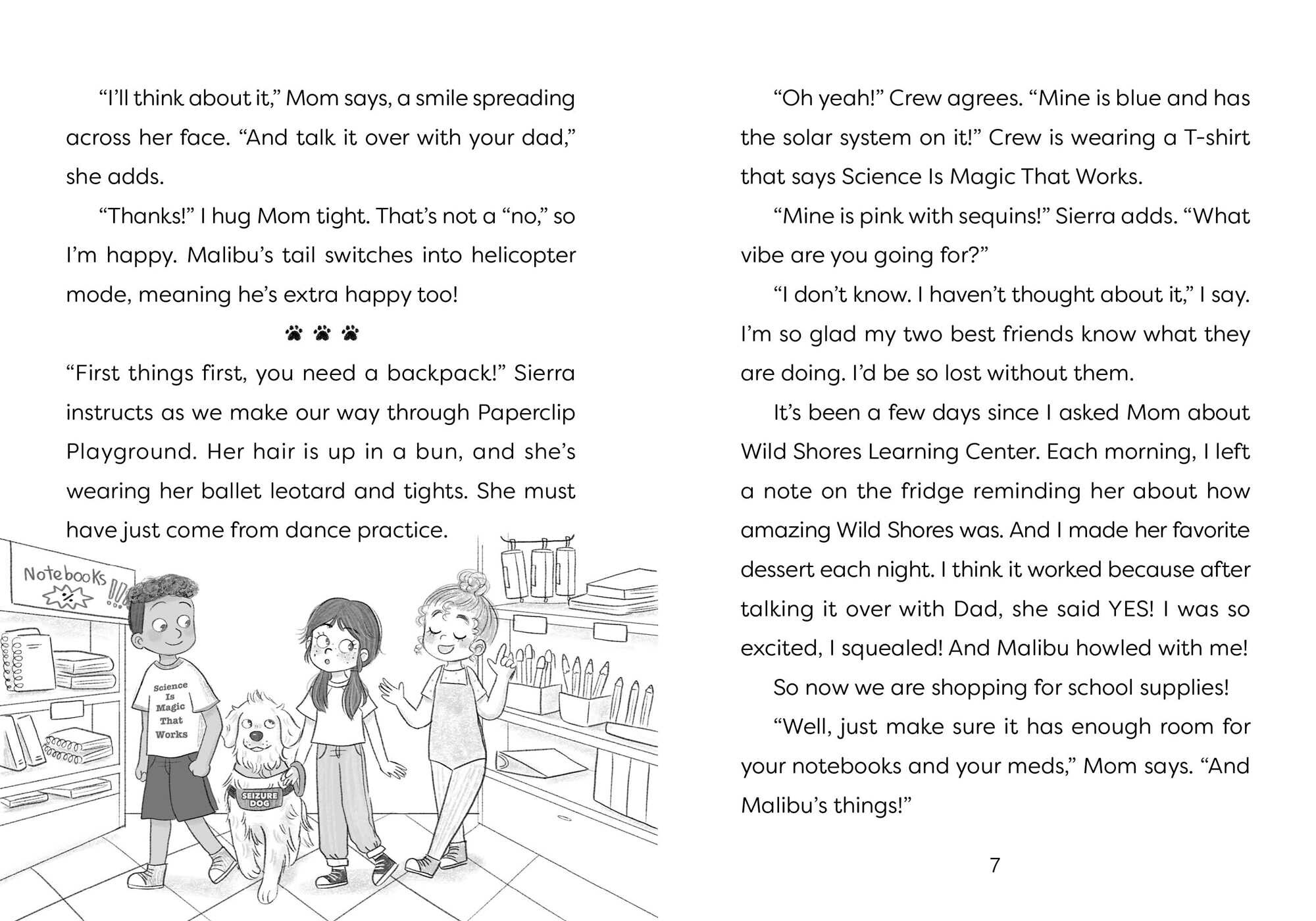 Mae and Malibu: First Day of School (Mae and Malibu #2)  (A Chapter Book Series About a Girl and Her Service Dog)