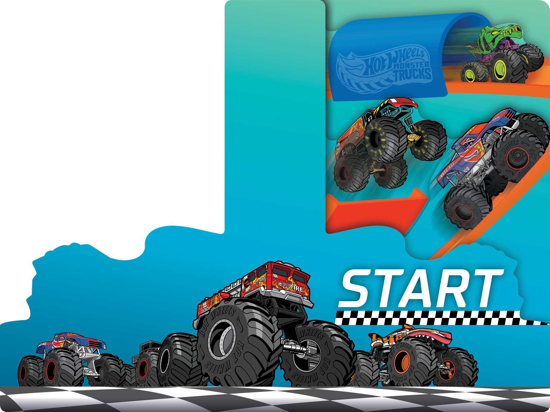 Hot Wheels: Big and Small: A Book About Opposites (A Mattel Hot Wheels Monster Trucks Shaped Novelty Board Book for Toddlers)