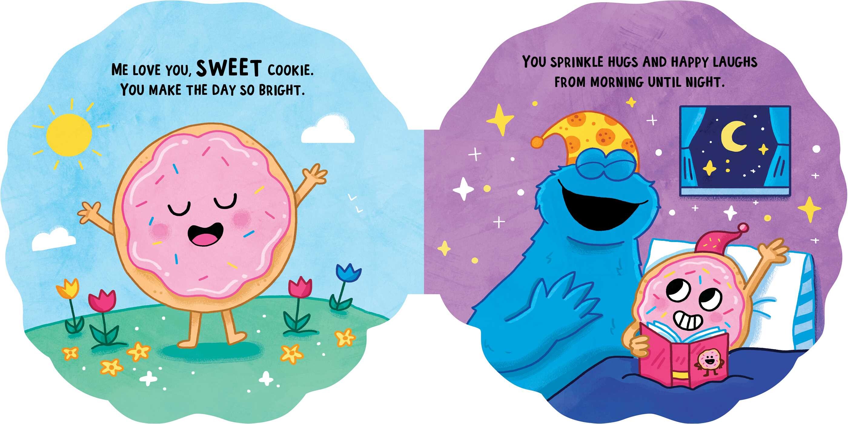 Sesame Street: Me Love You, Cookie (A Sesame Street Cookie Monster Cookie-Shaped Novelty Board Book)