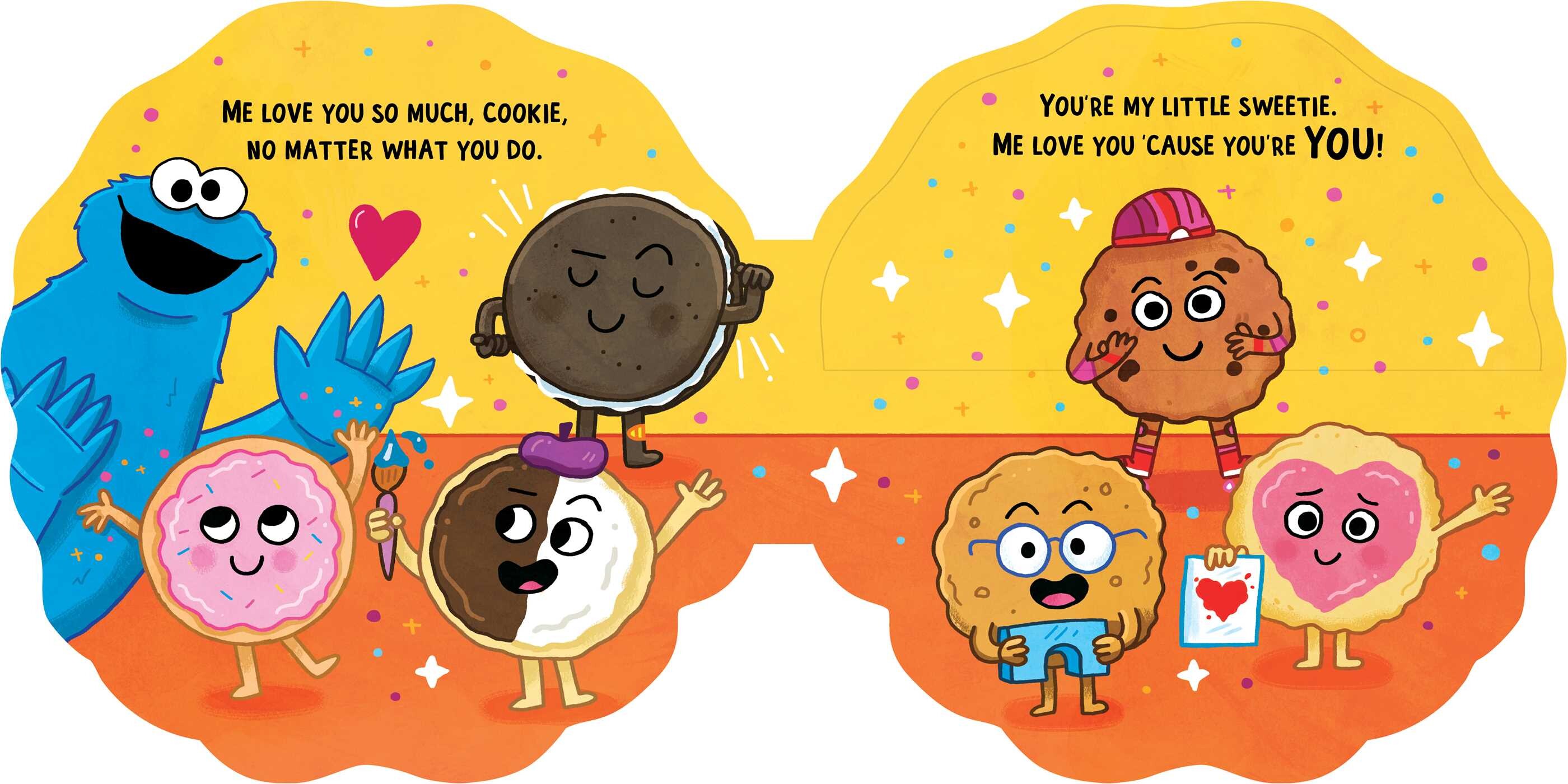 Sesame Street: Me Love You, Cookie (A Sesame Street Cookie Monster Cookie-Shaped Novelty Board Book)
