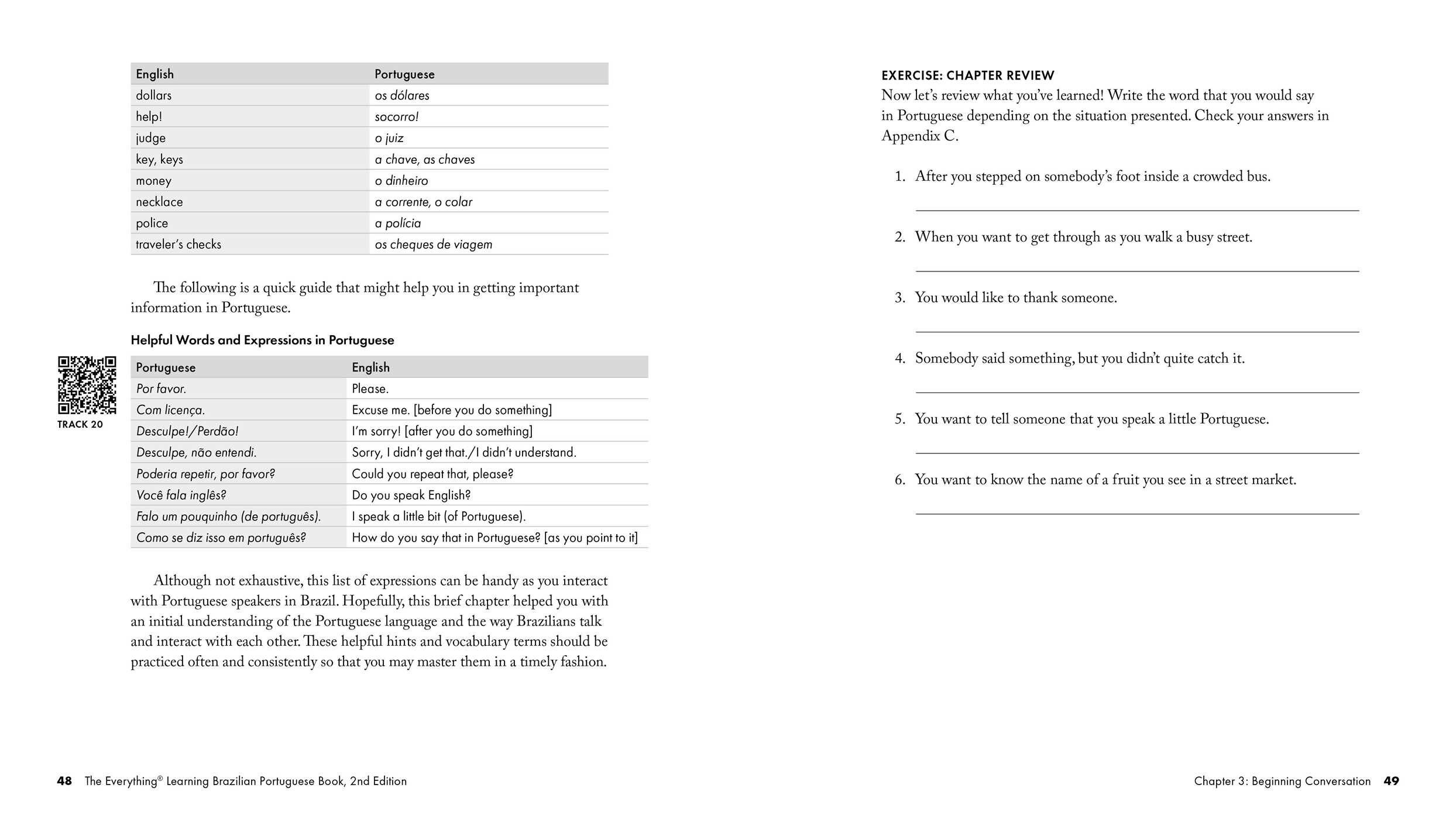 Everything Learning Brazilian Portuguese Book, 2nd Edition