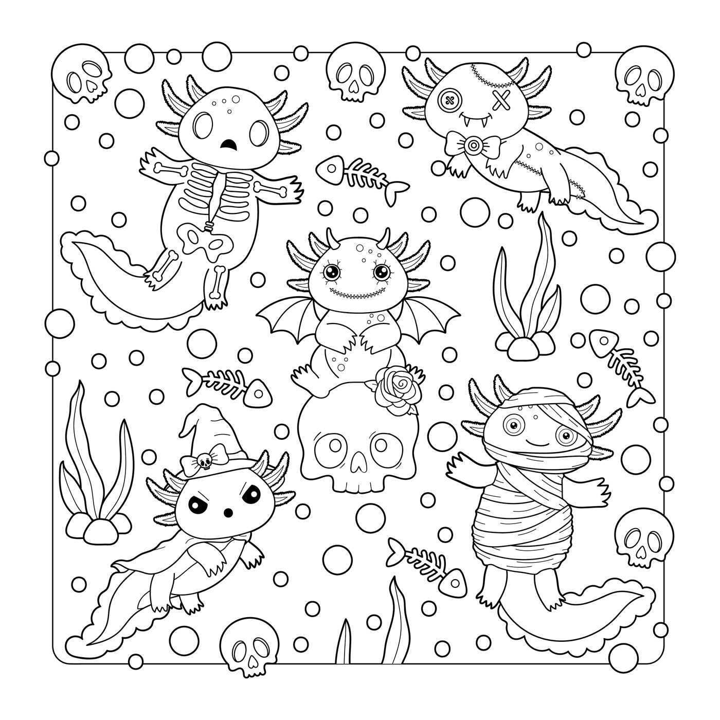 Creepy Cute Creatures Coloring Book