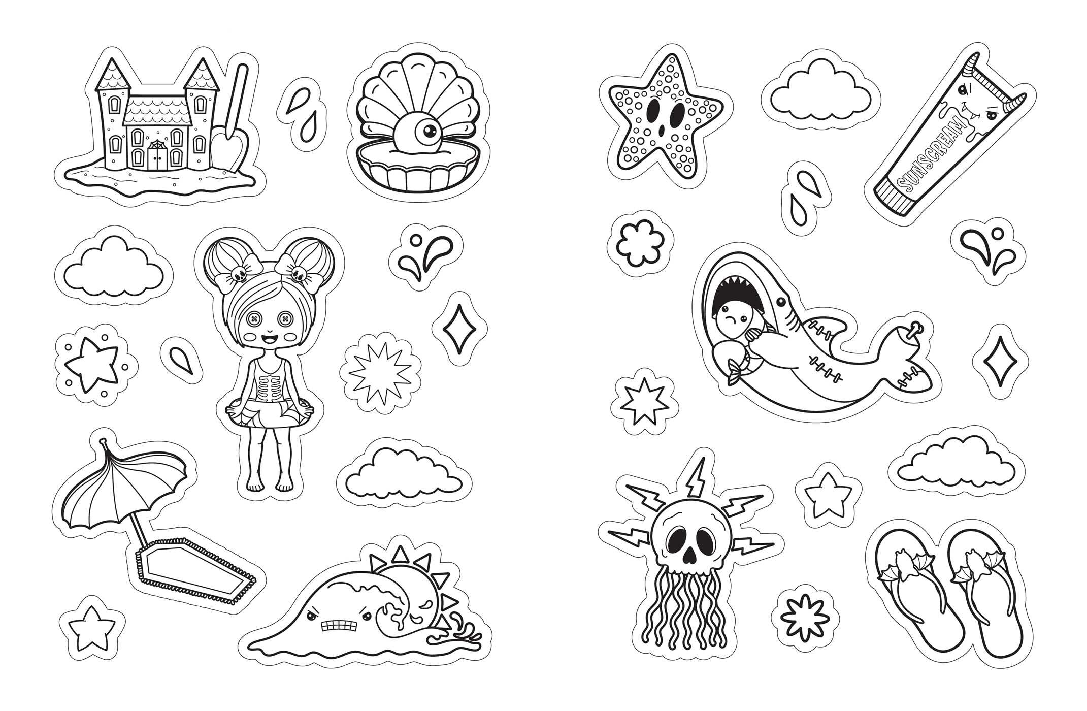 Creepy Cute Color Your Own Sticker Book