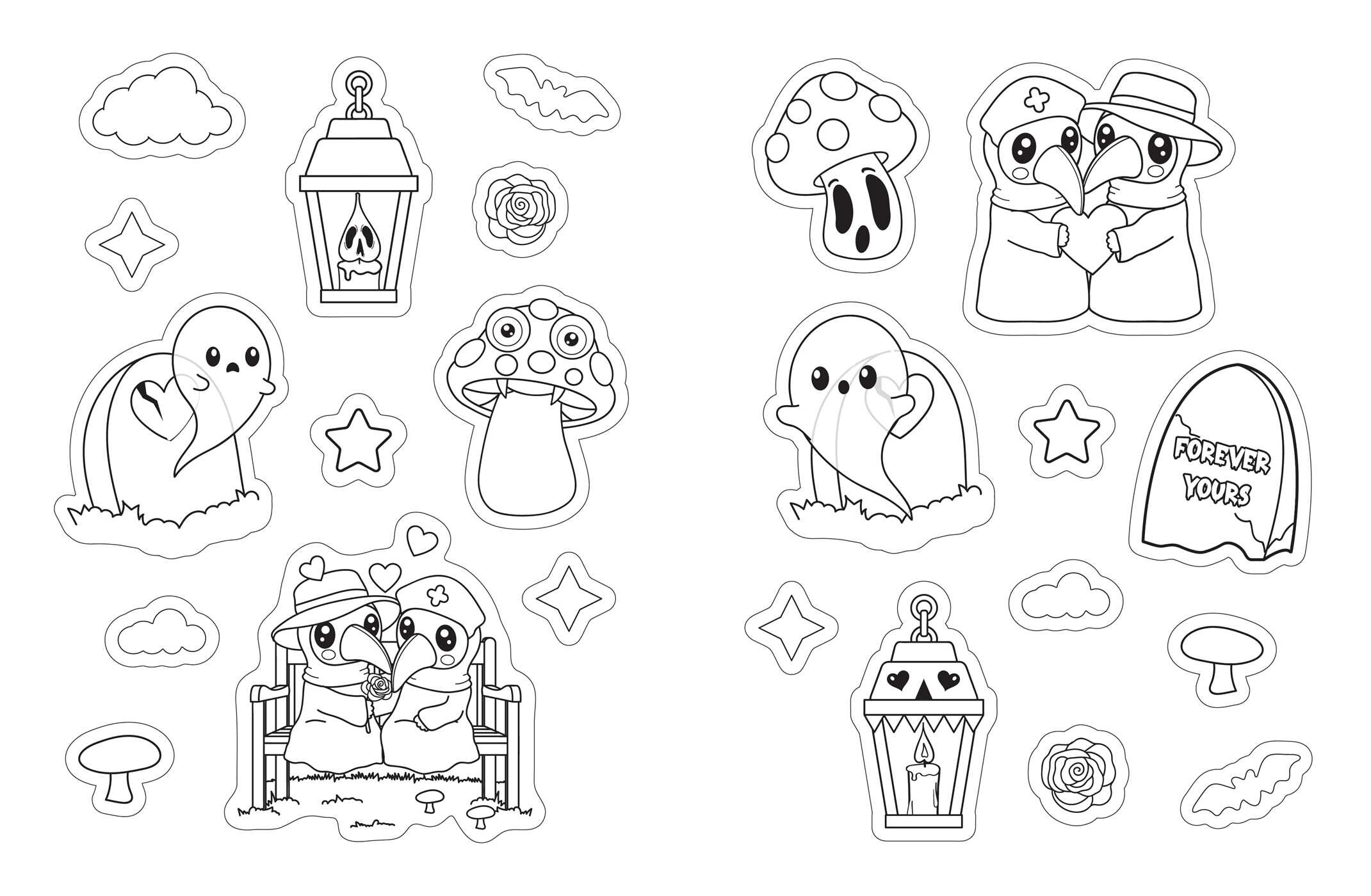 Creepy Cute Color Your Own Sticker Book