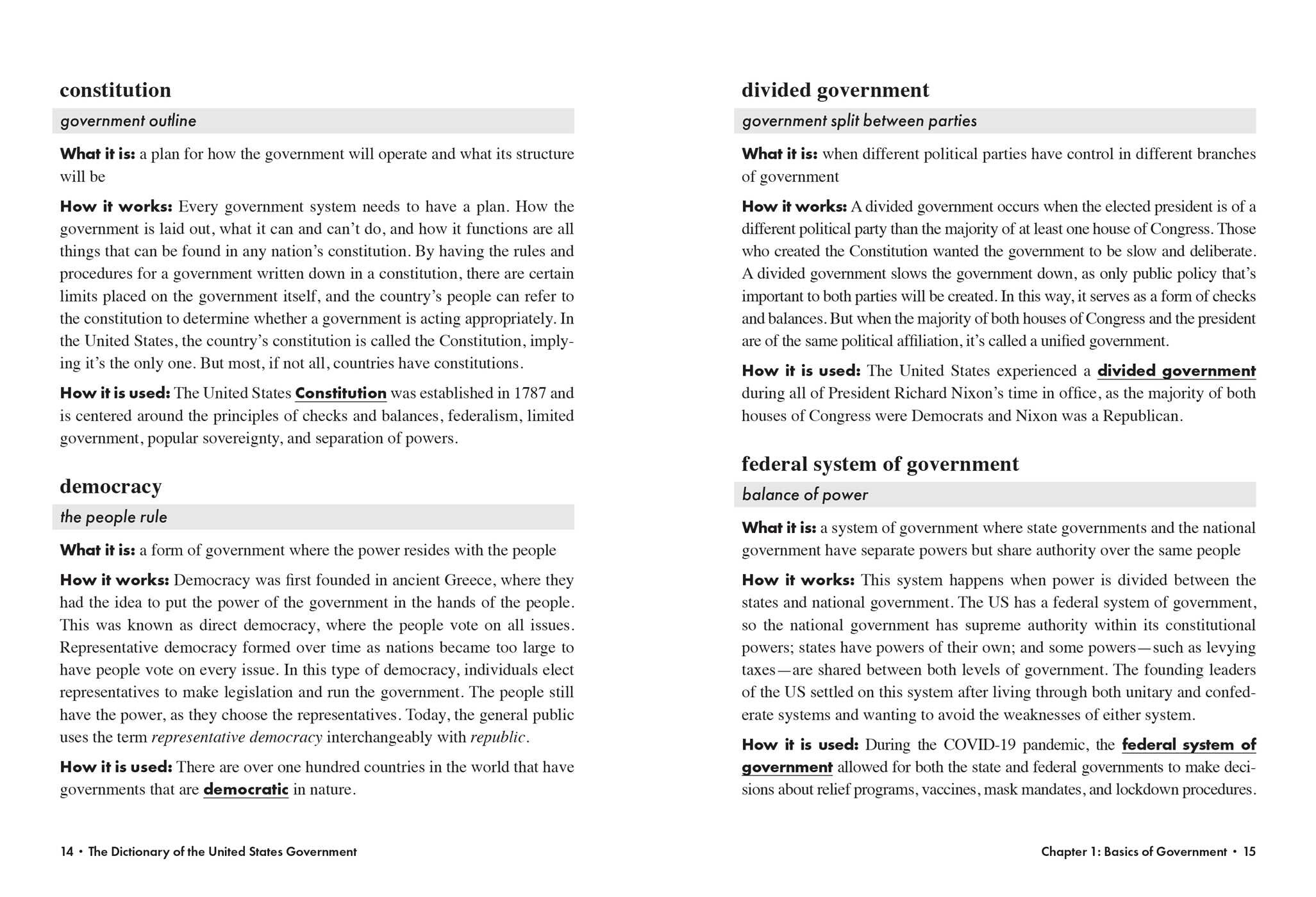 Dictionary of the United States Government