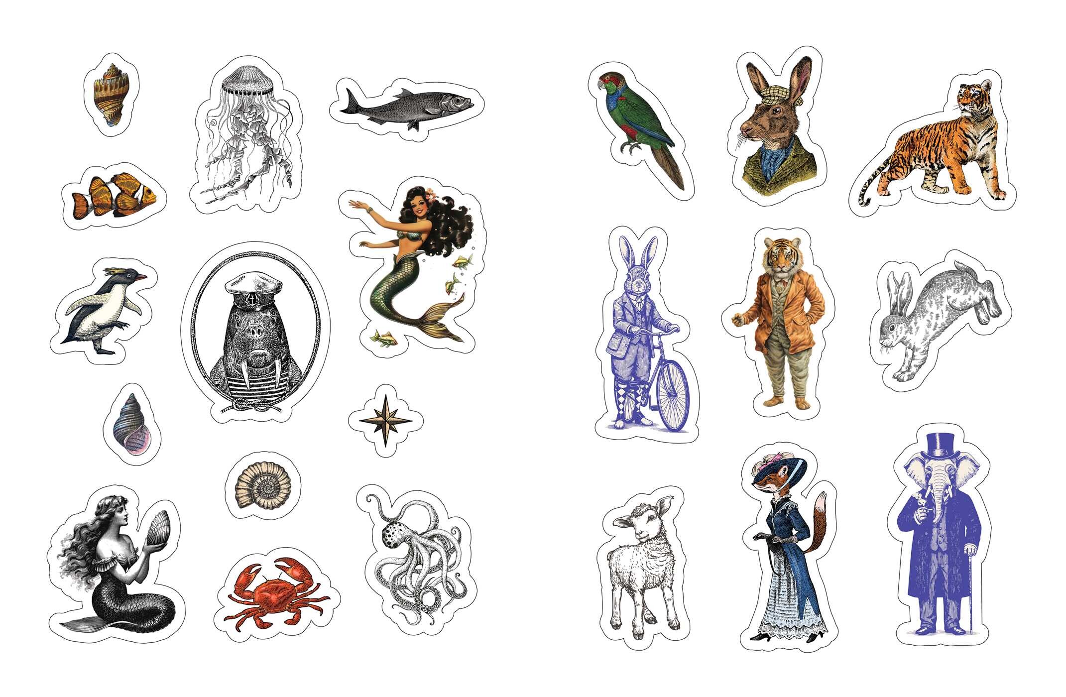 Junk Journal Stickers: Vintage
