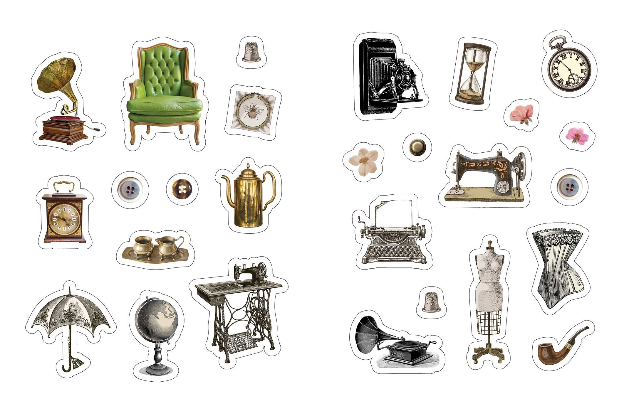 Junk Journal Stickers: Vintage