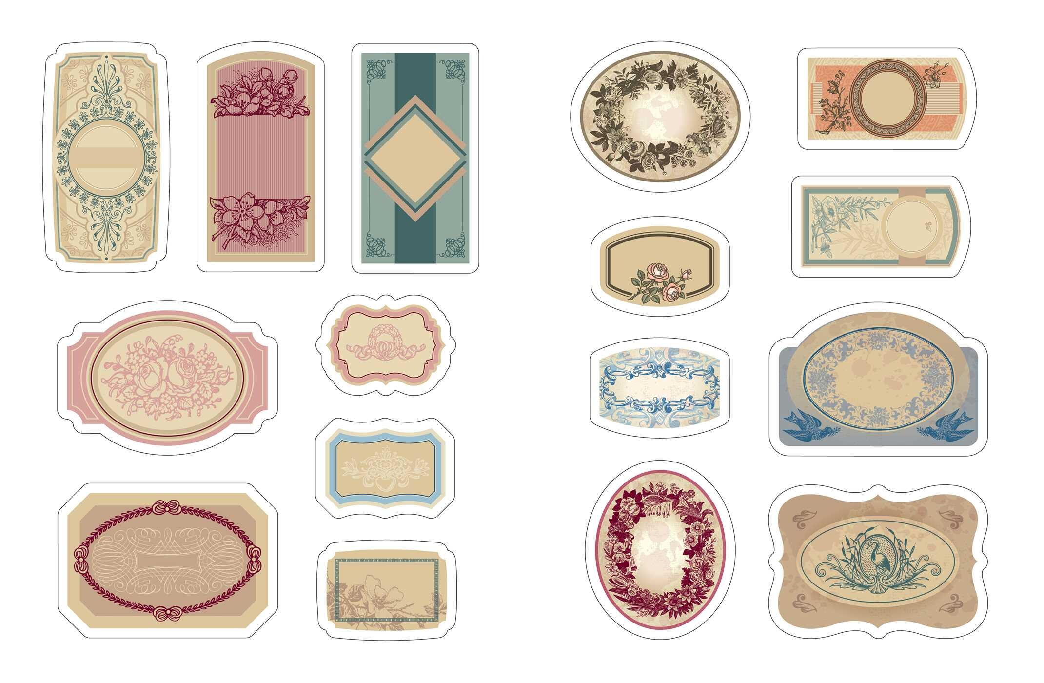 Junk Journal Stickers: Vintage