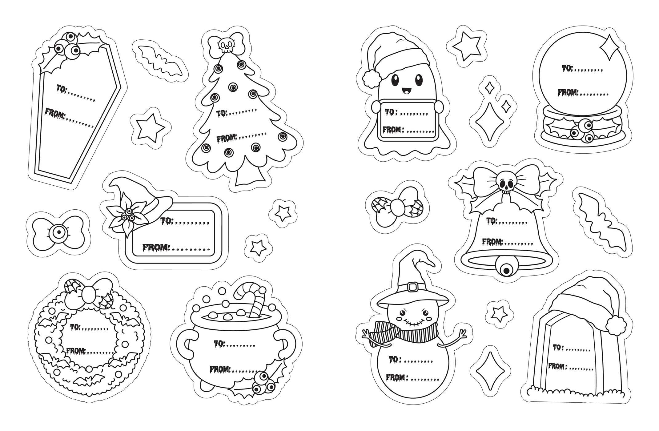 Creepy Cute Scary & Merry Color Your Own Sticker Book
