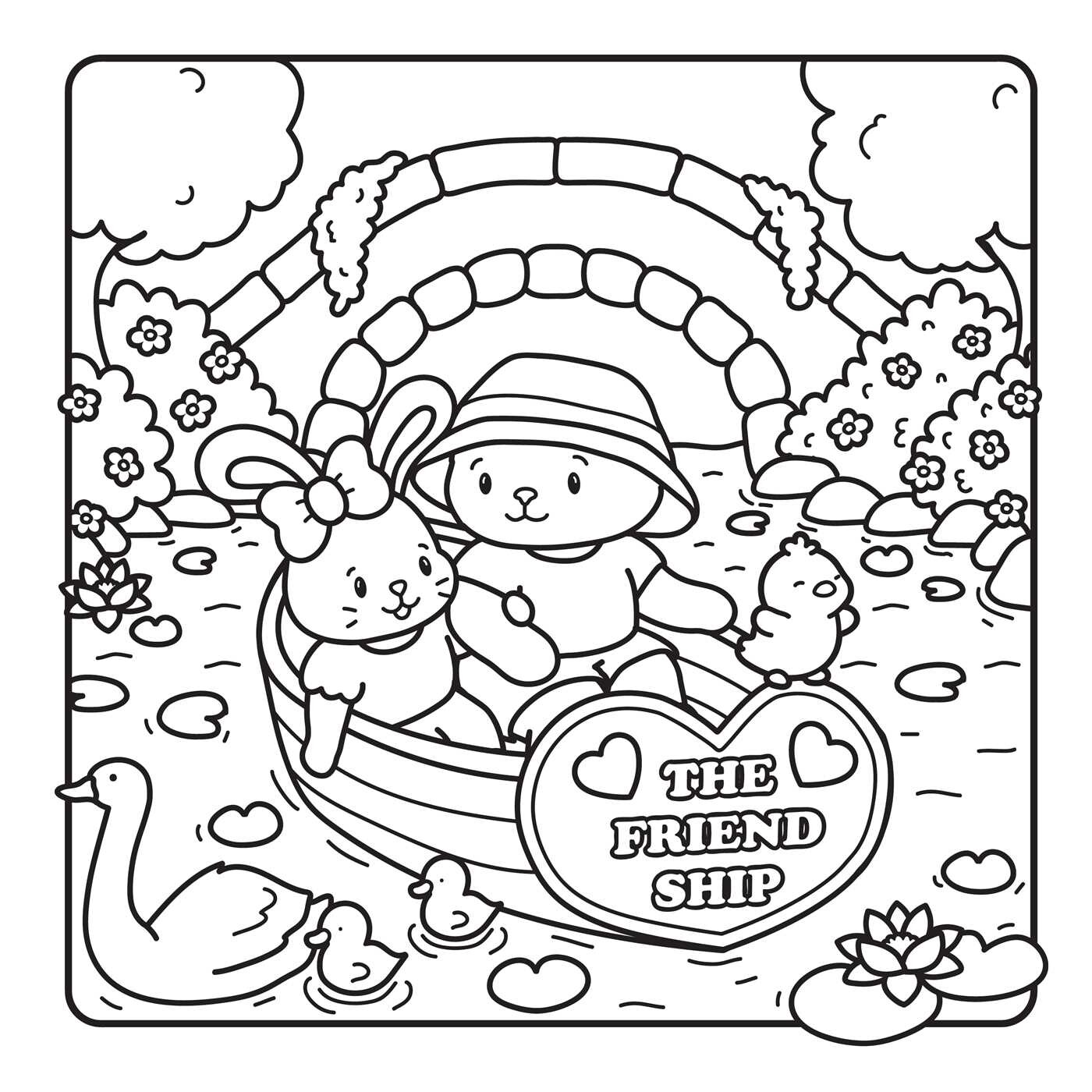 Hugs & Hearts Coloring Book