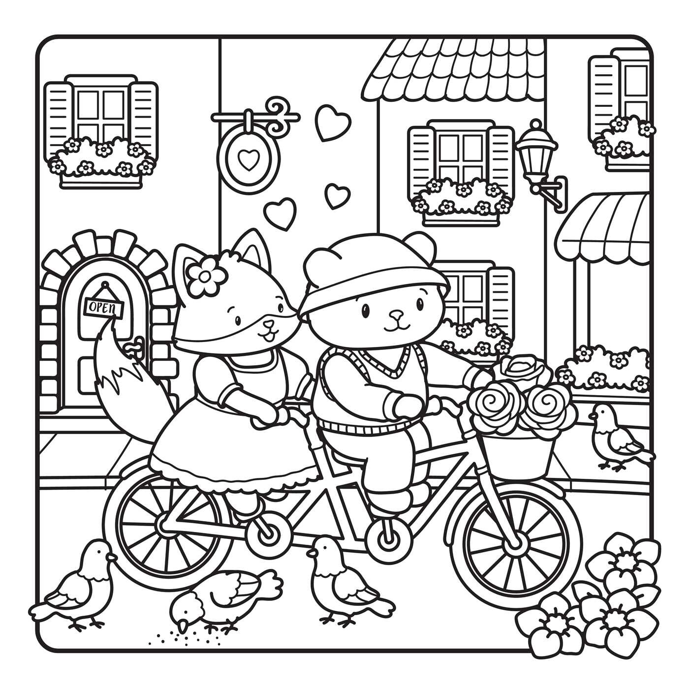 Hugs & Hearts Coloring Book
