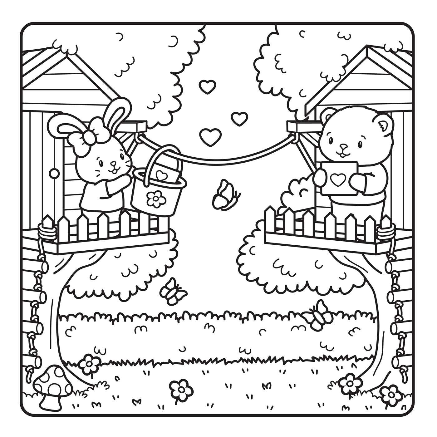 Hugs & Hearts Coloring Book