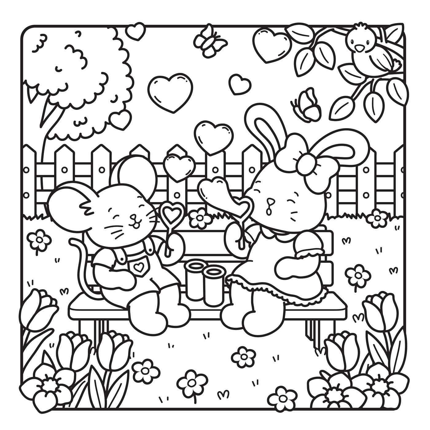 Hugs & Hearts Coloring Book