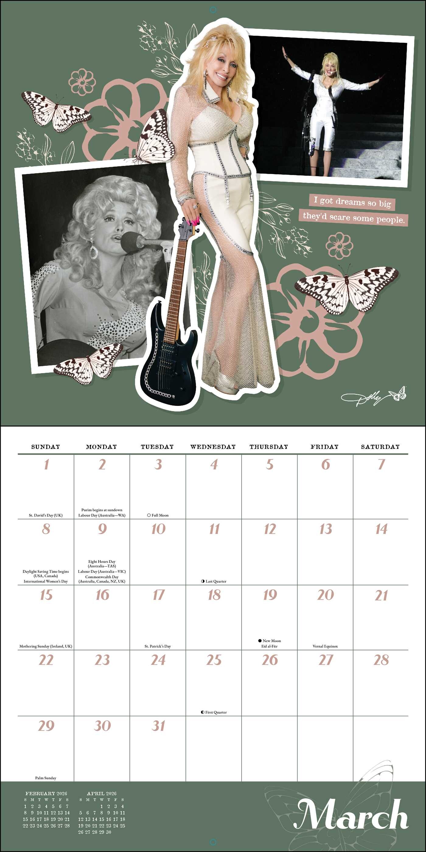 Dolly Parton 2026 Wall Calendar Book Summary & Video Official