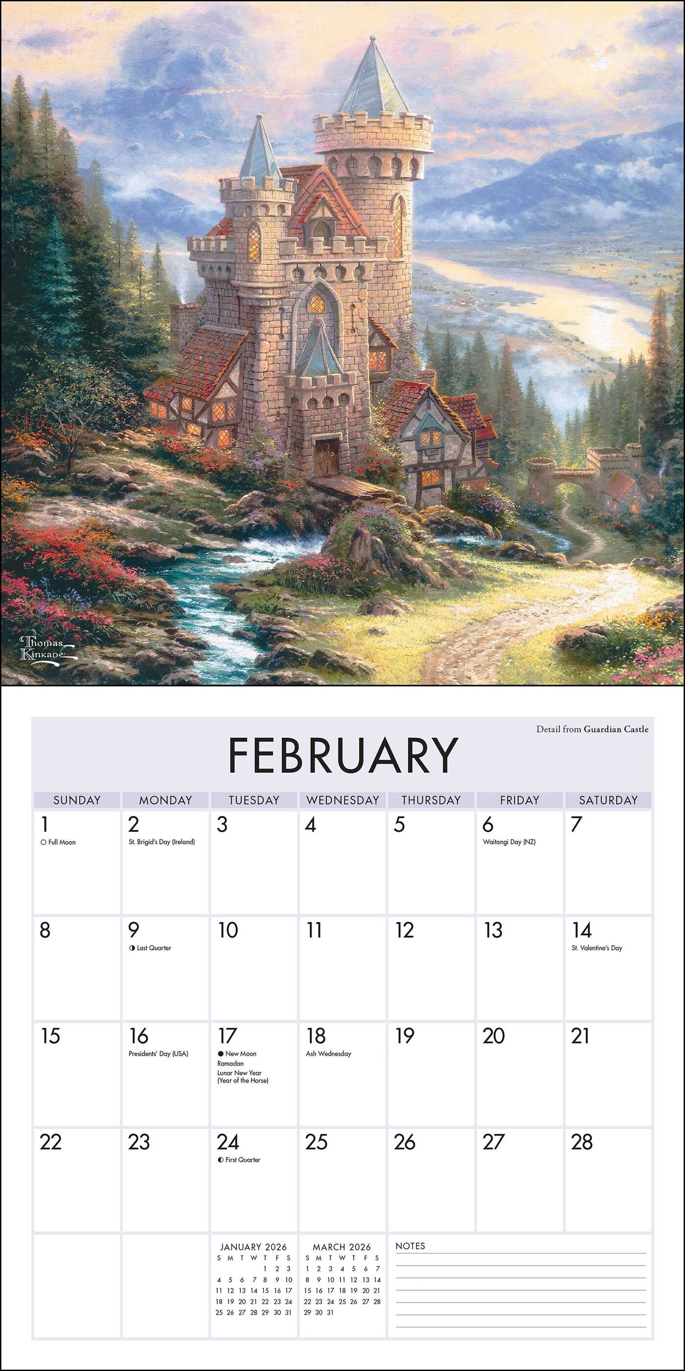 Thomas Kinkade Studios 2026 Mini Wall Calendar - Book Summary &amp; Video ...