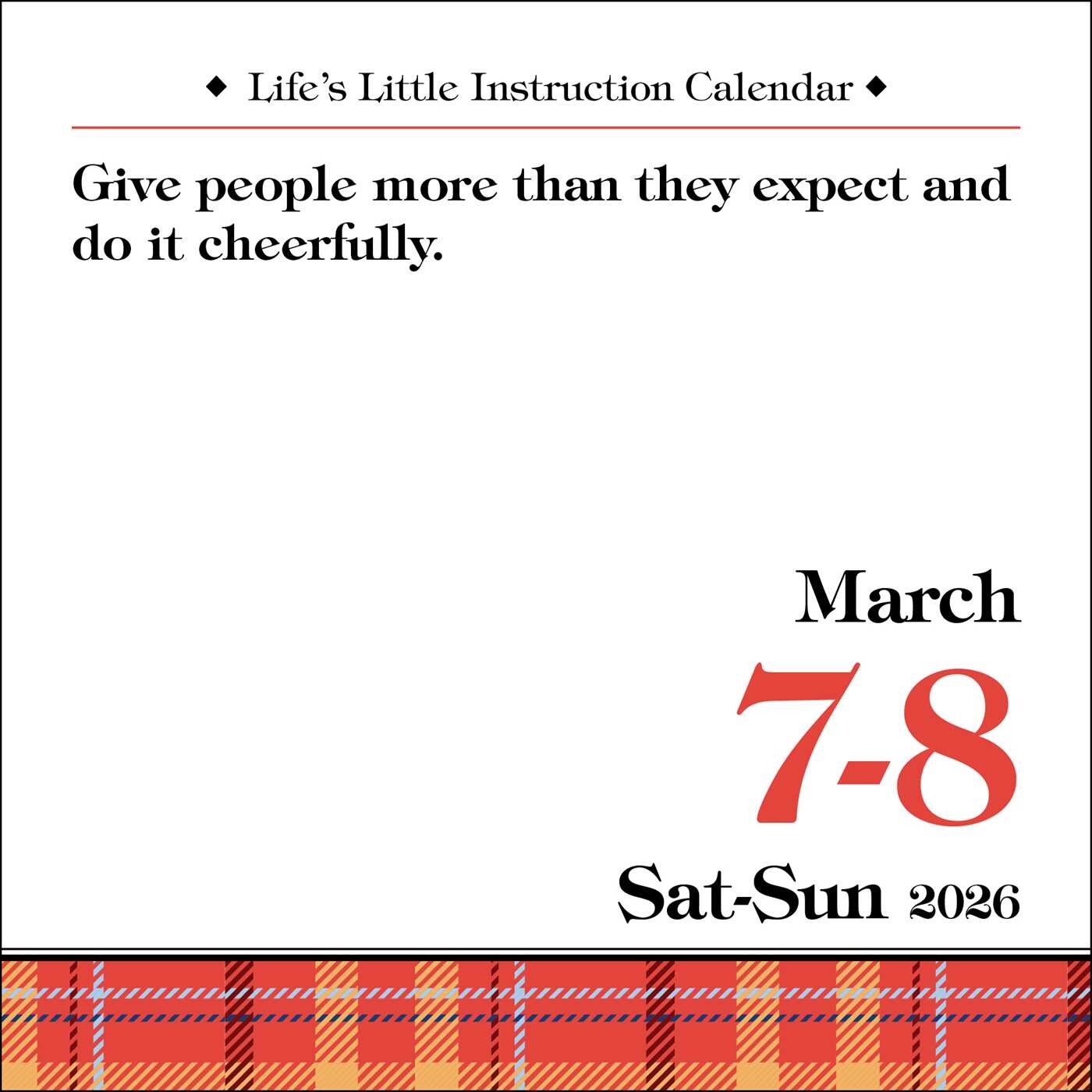 Life's Little Instruction 2026 DaytoDay Calendar Book Summary