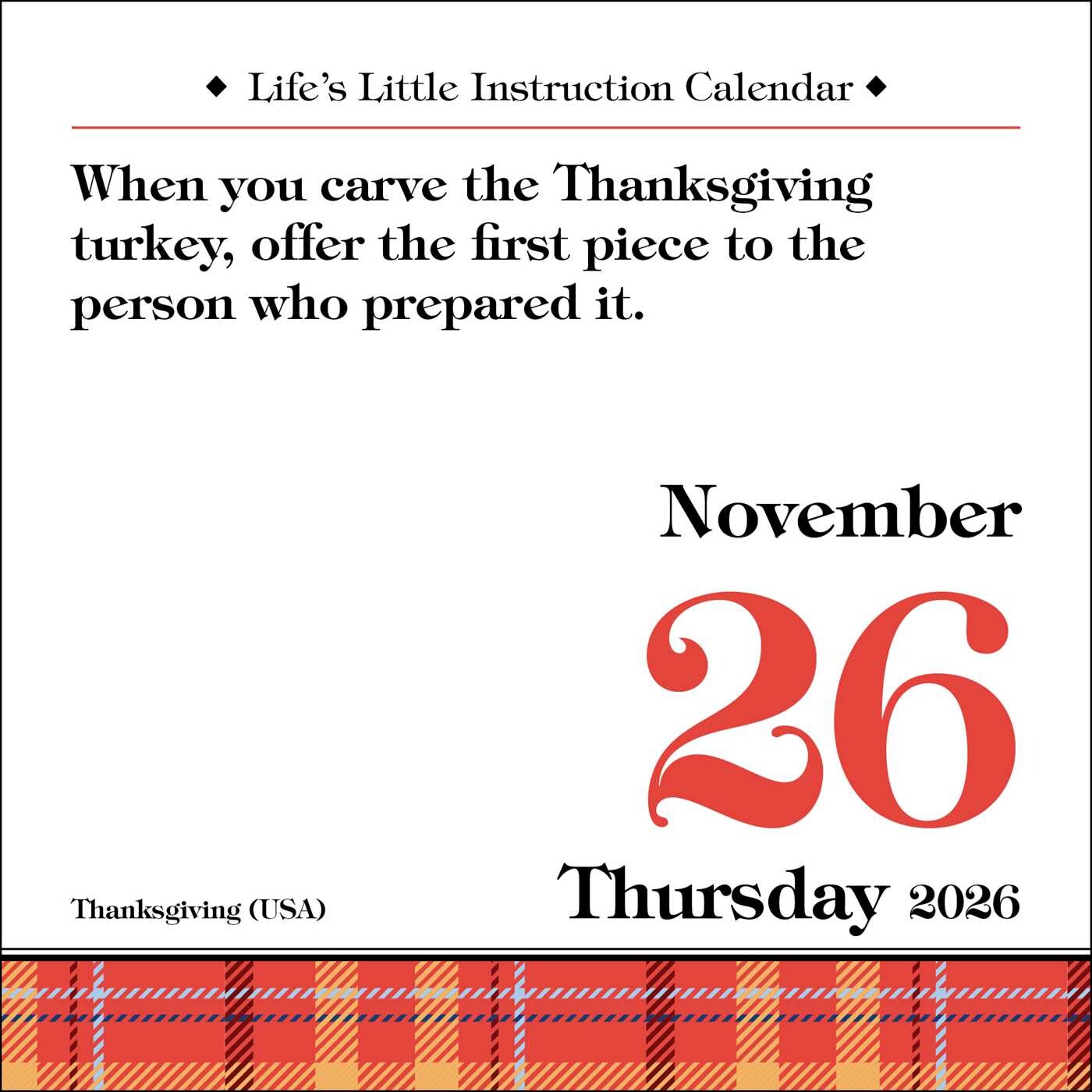 Life's Little Instruction 2026 DaytoDay Calendar Book Summary