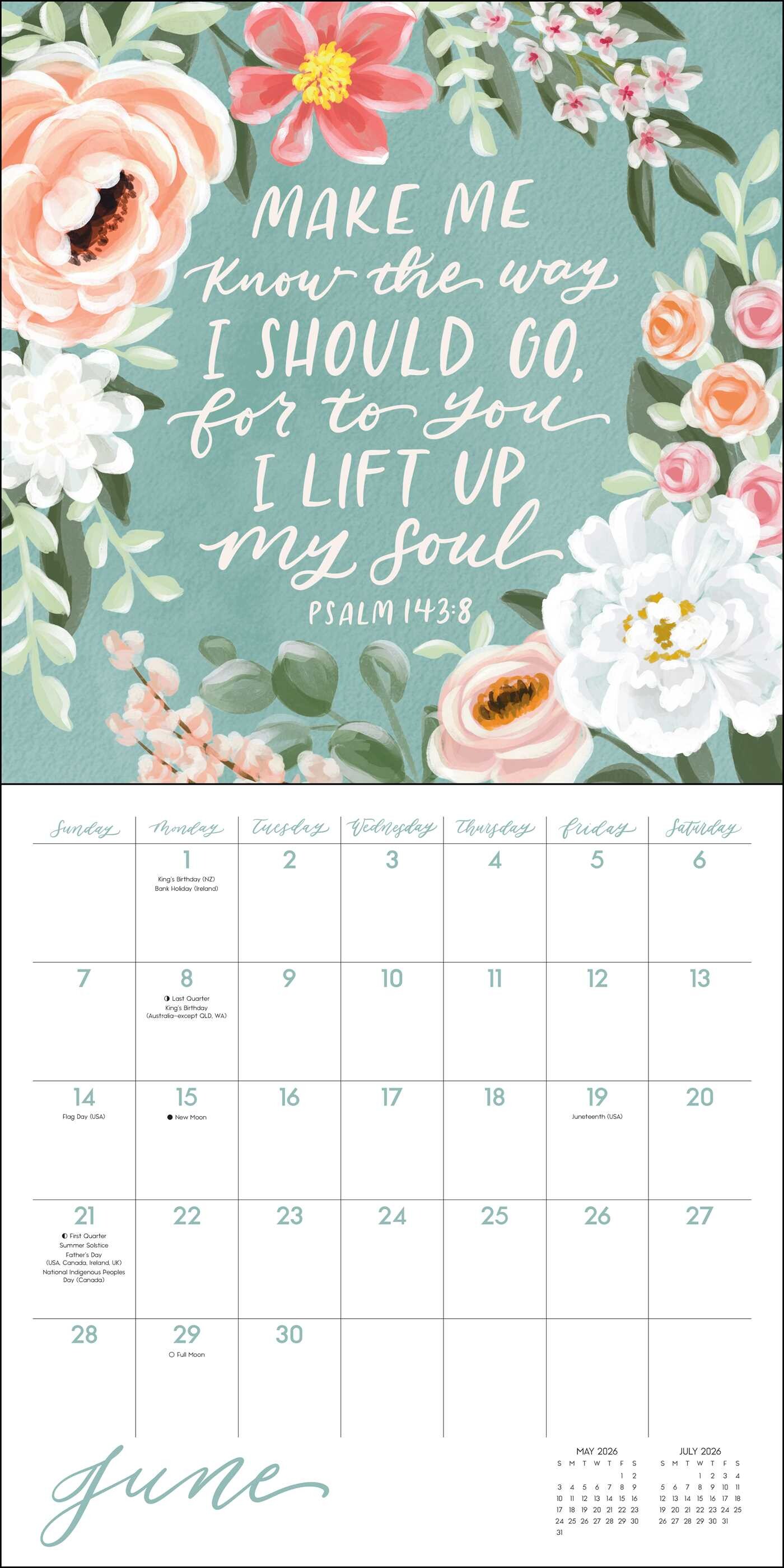 Scriptures and Florals 2026 Wall Calendar - Book Summary & Video ...