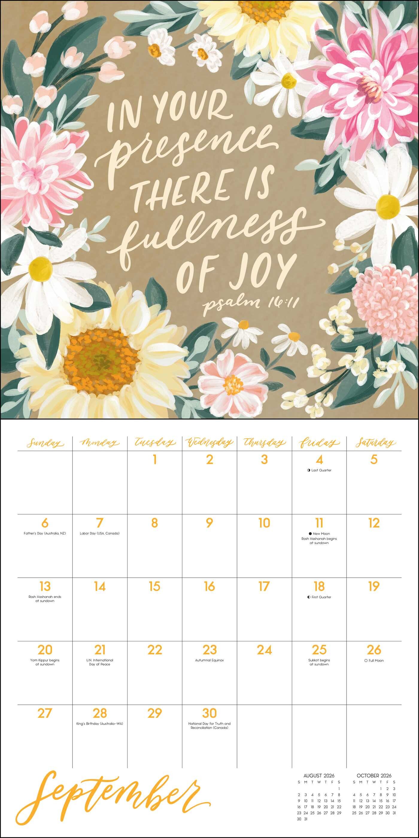 Scriptures and Florals 2026 Wall Calendar - Book Summary & Video ...