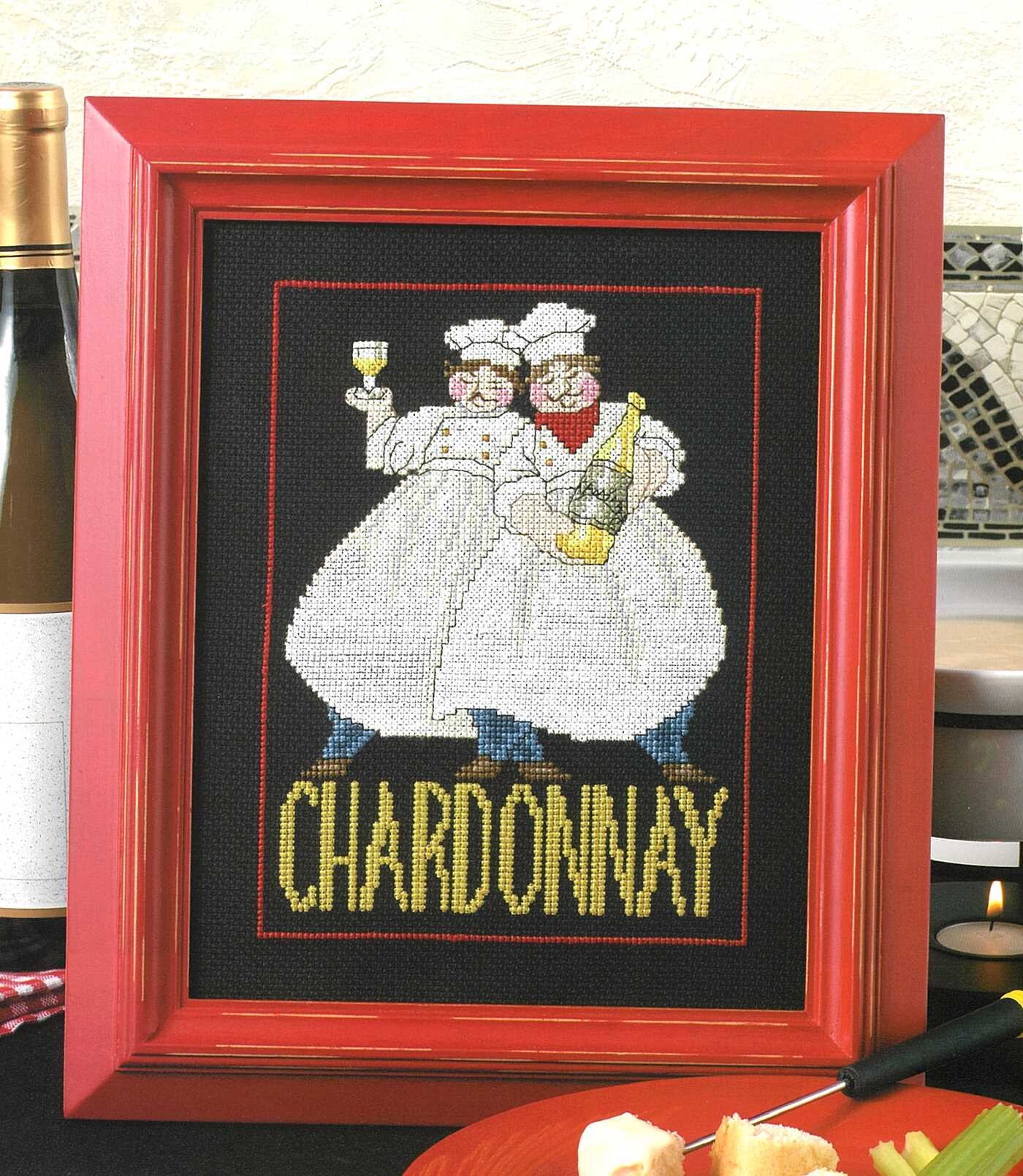 French Chefs—4 Cross Stitch Designs; Stylish Kitchen Decor
