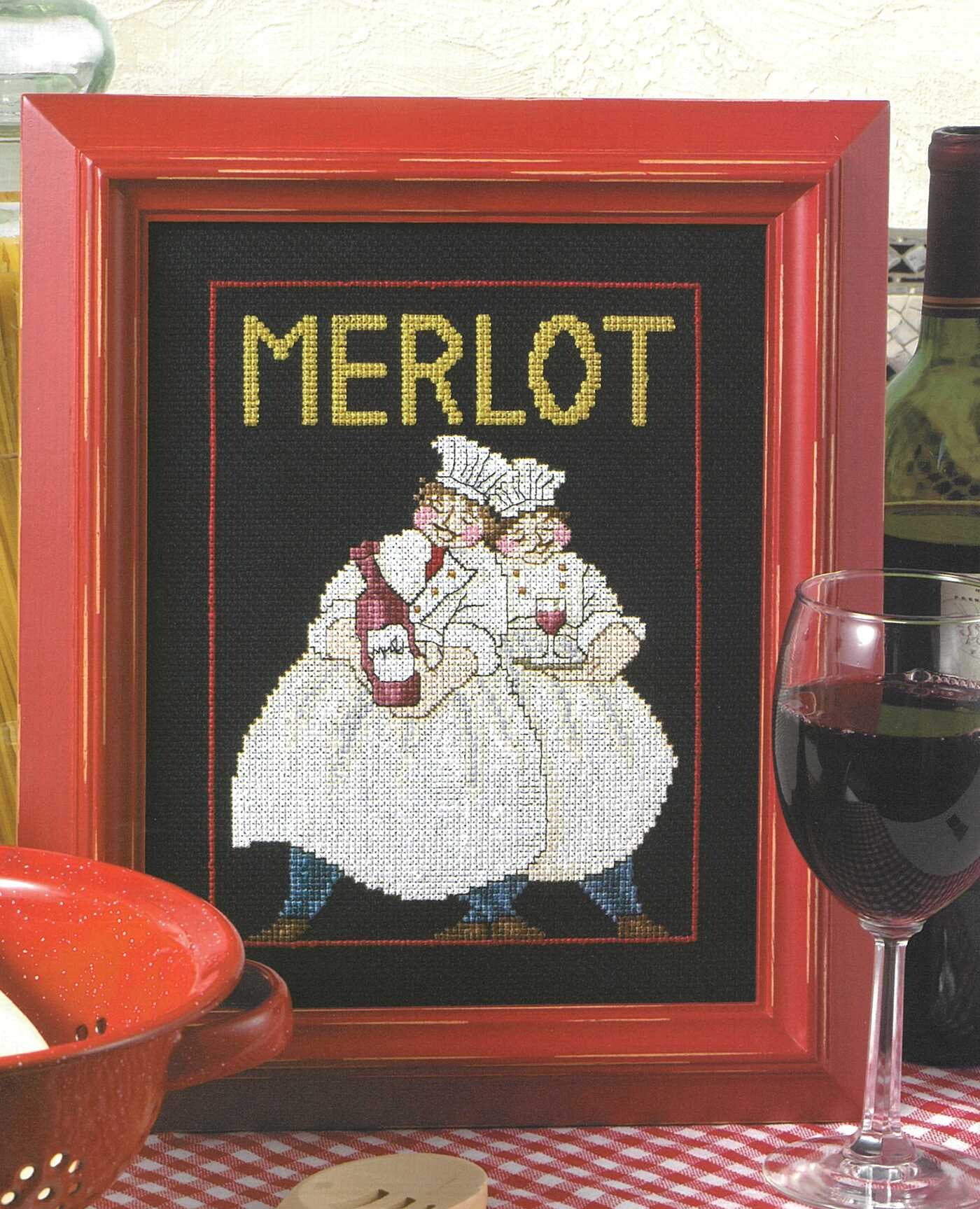French Chefs—4 Cross Stitch Designs; Stylish Kitchen Decor