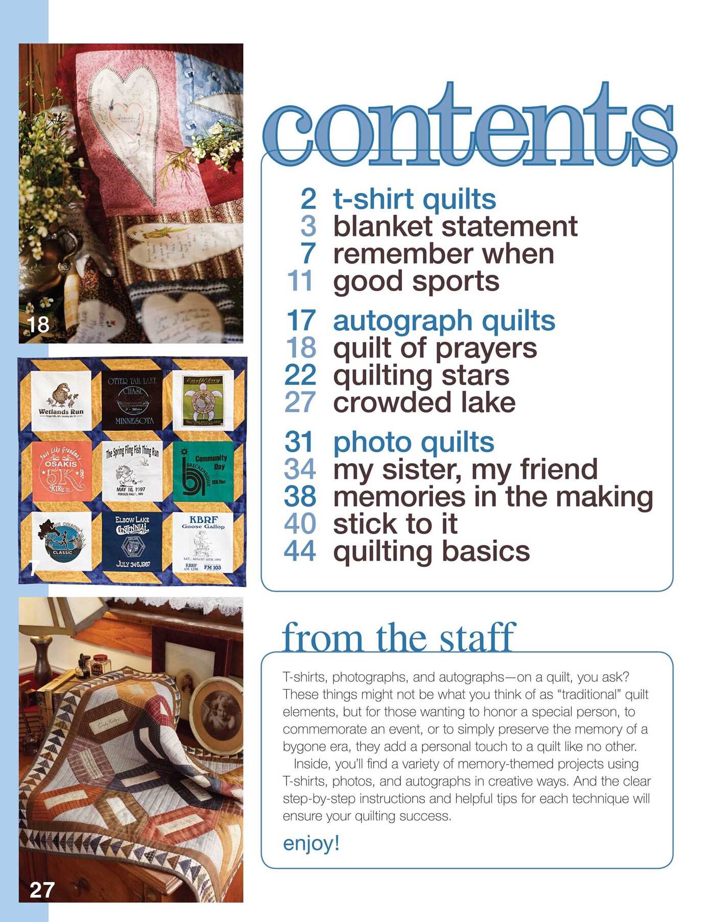 Better Homes and Gardens Memory Quilts with T-Shirts, Autographs, and Photos