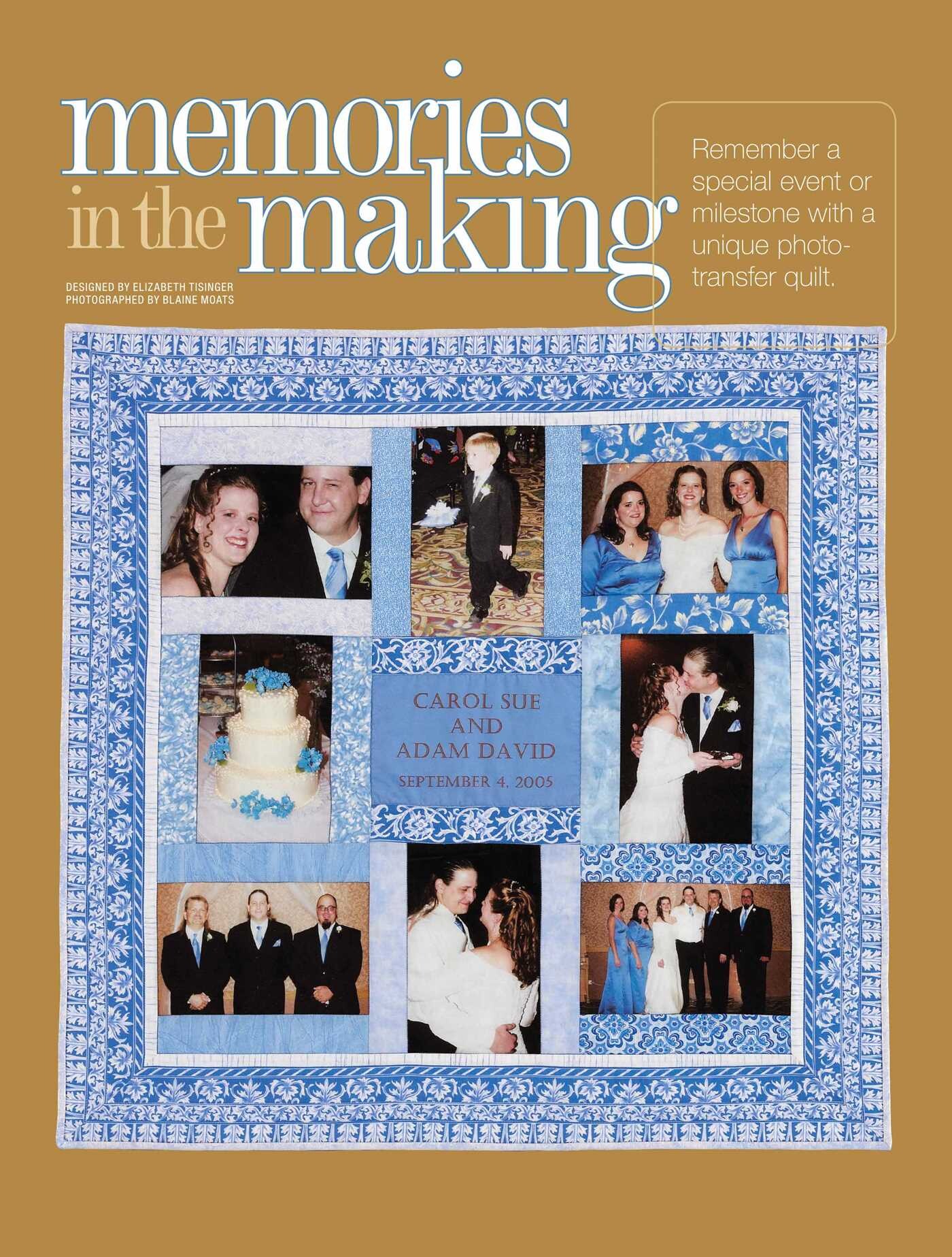 Better Homes and Gardens Memory Quilts with T-Shirts, Autographs, and Photos