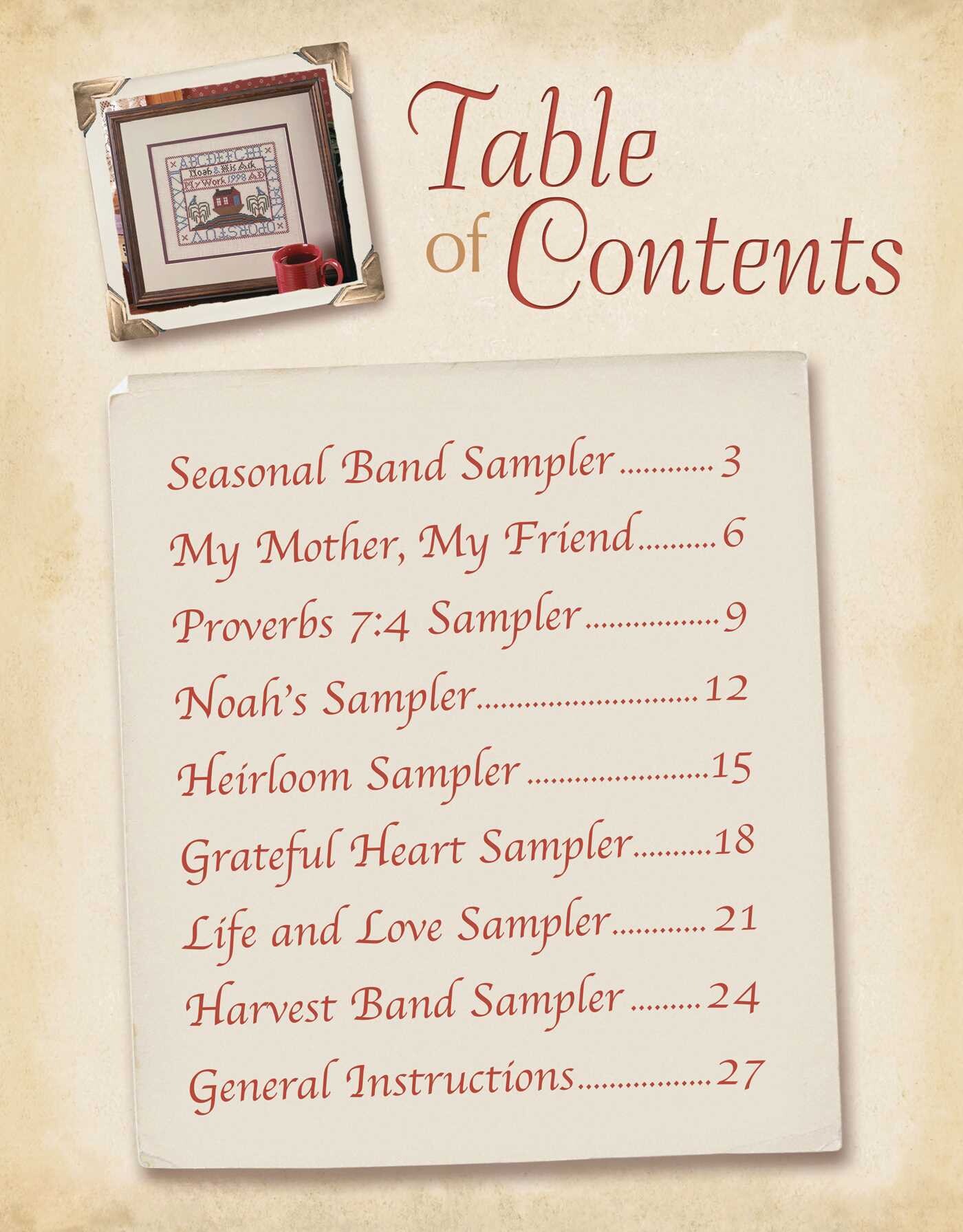 Sampling of Tradition Cross Stitch
