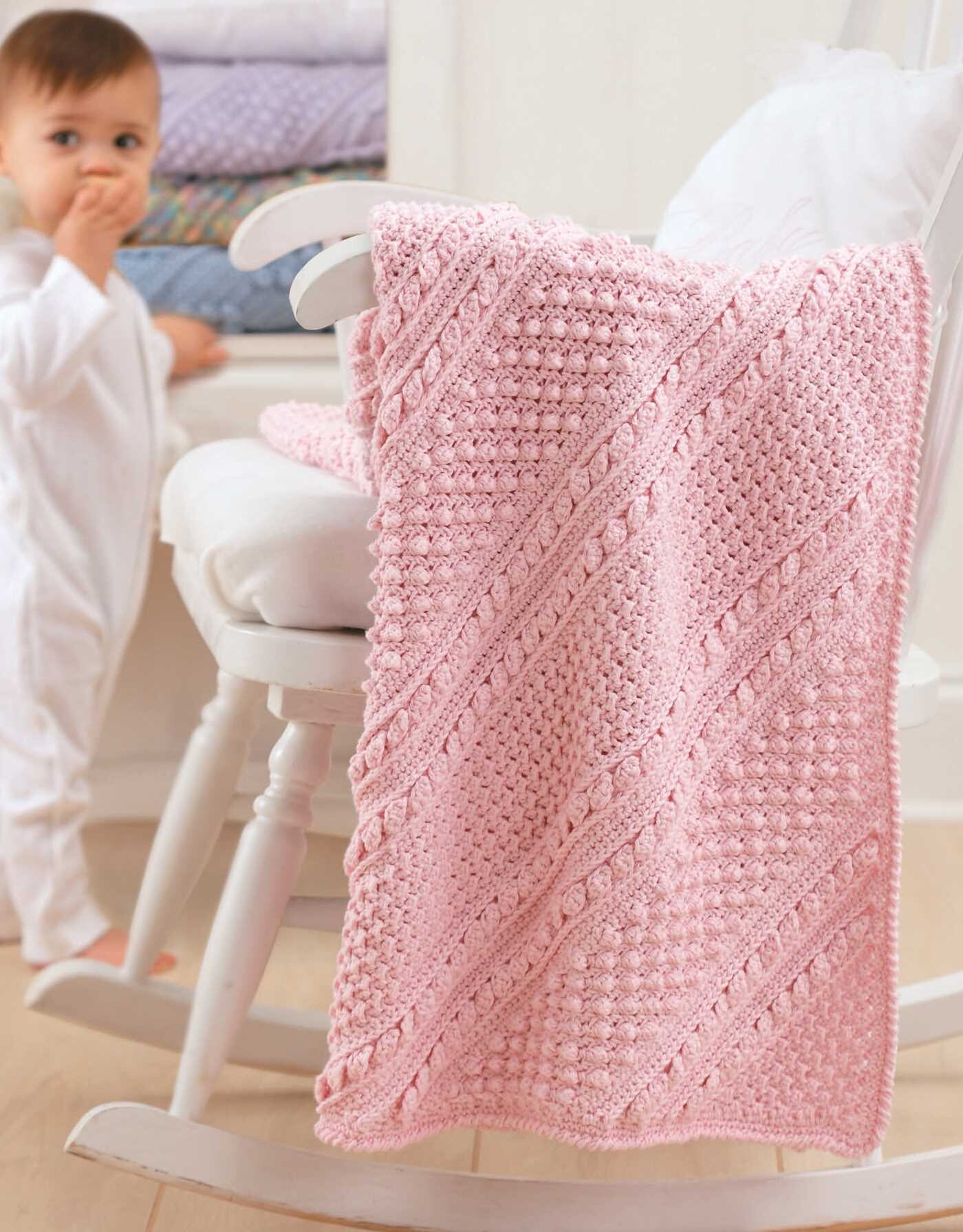 Baby's Diagonal Aran Afghans