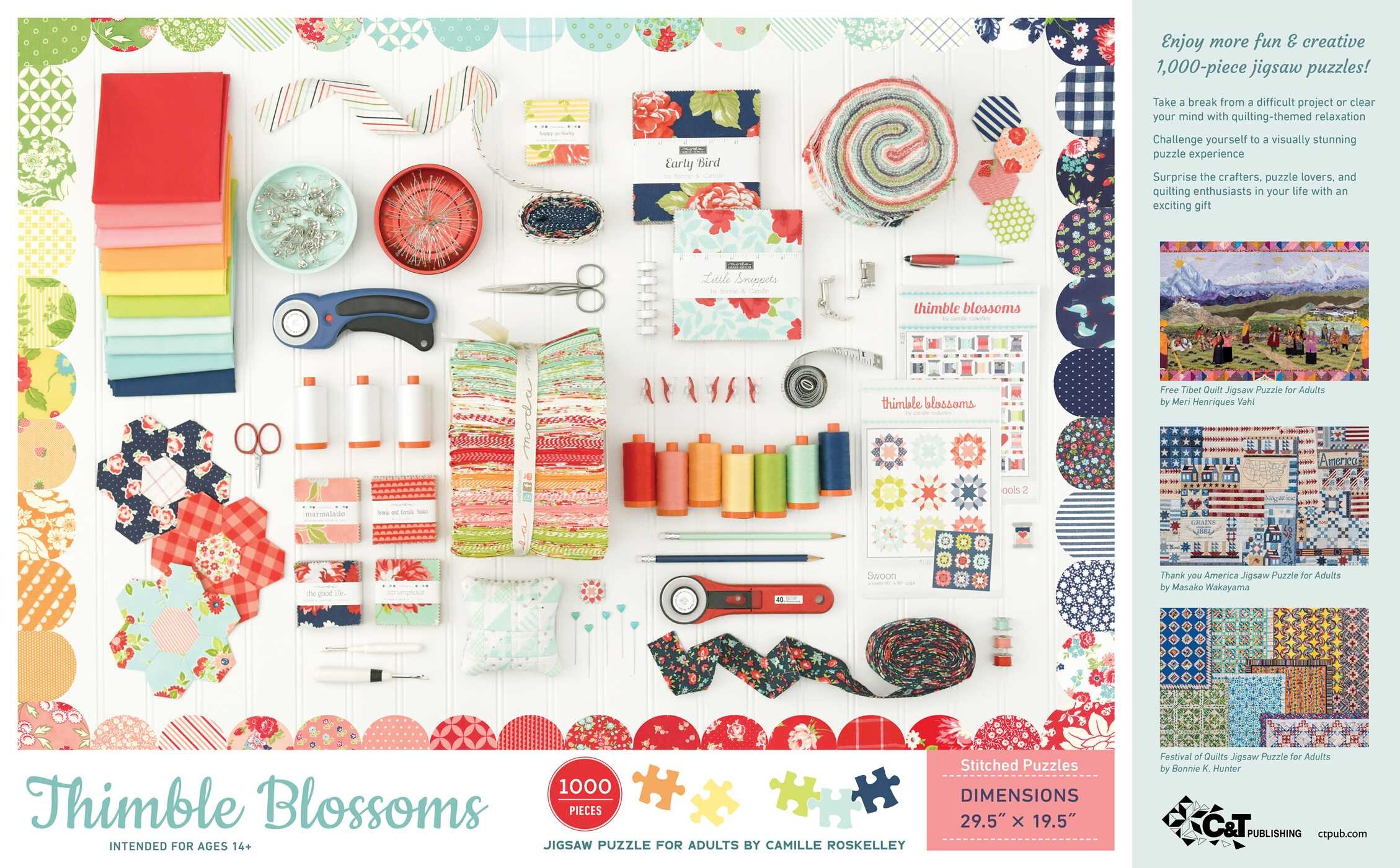 Thimble Blossoms Jigsaw Puzzle for Adults by Camille Roskelley