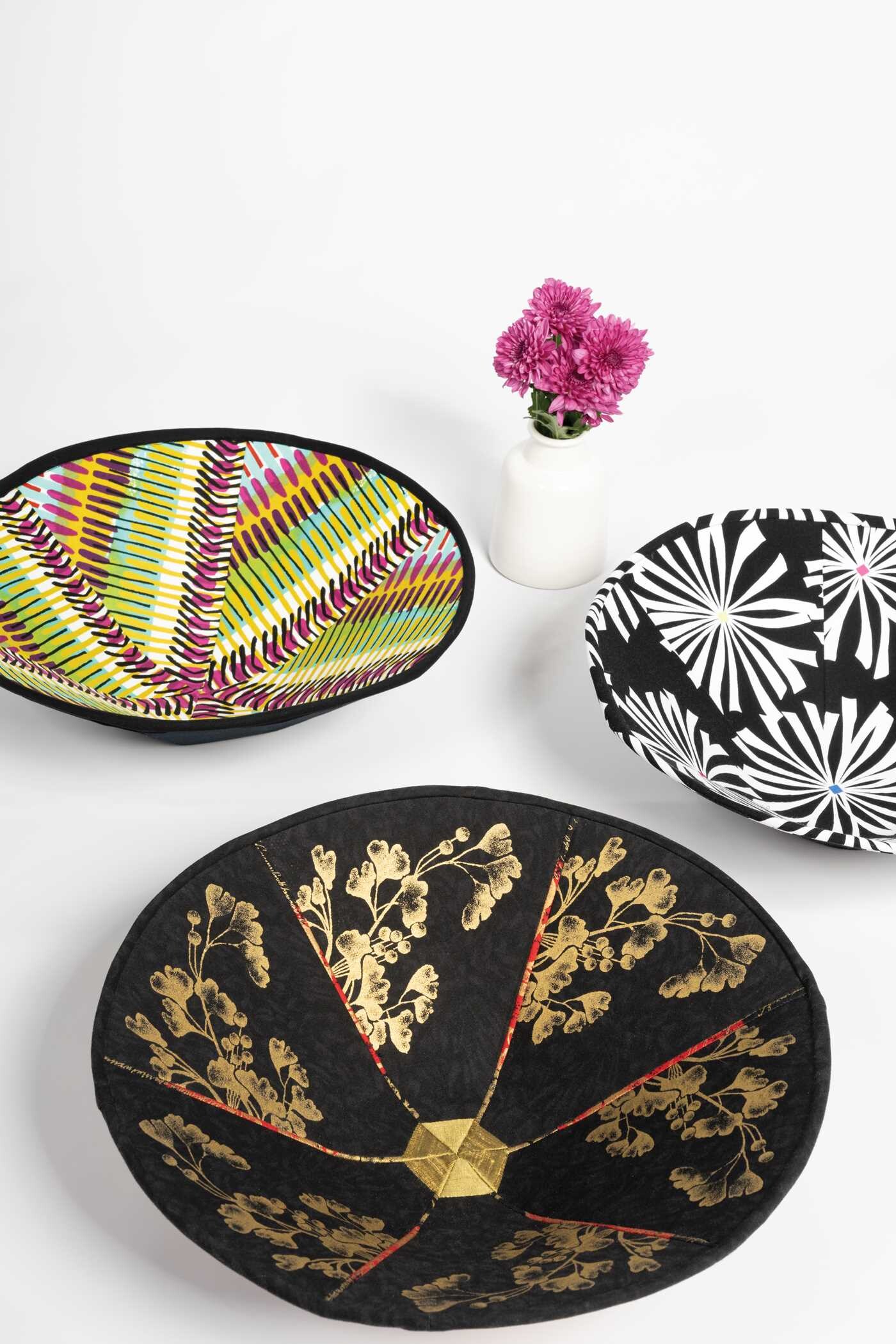 Round Fabric Art Bowls