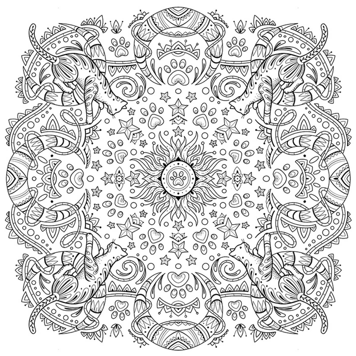 My Cat Mandala Coloring Book