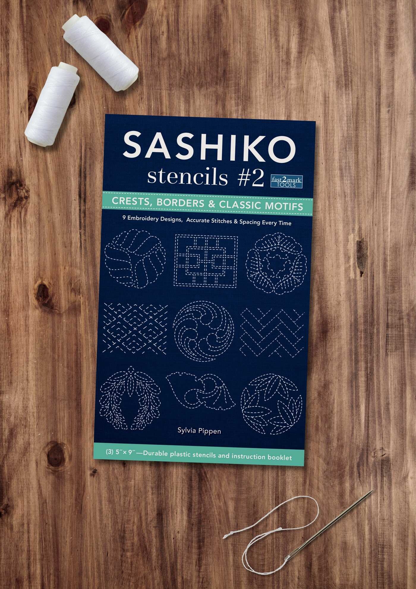Sashiko Stencils #2, Crests, Borders & Classic Motifs