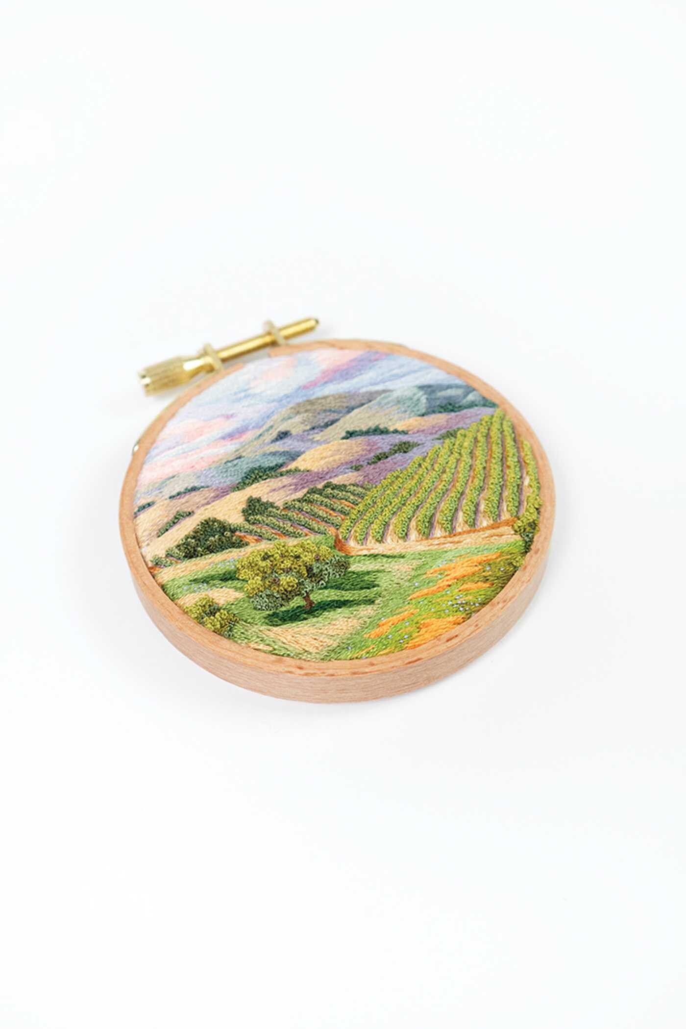 Richly Stitched Landscape Embroidery