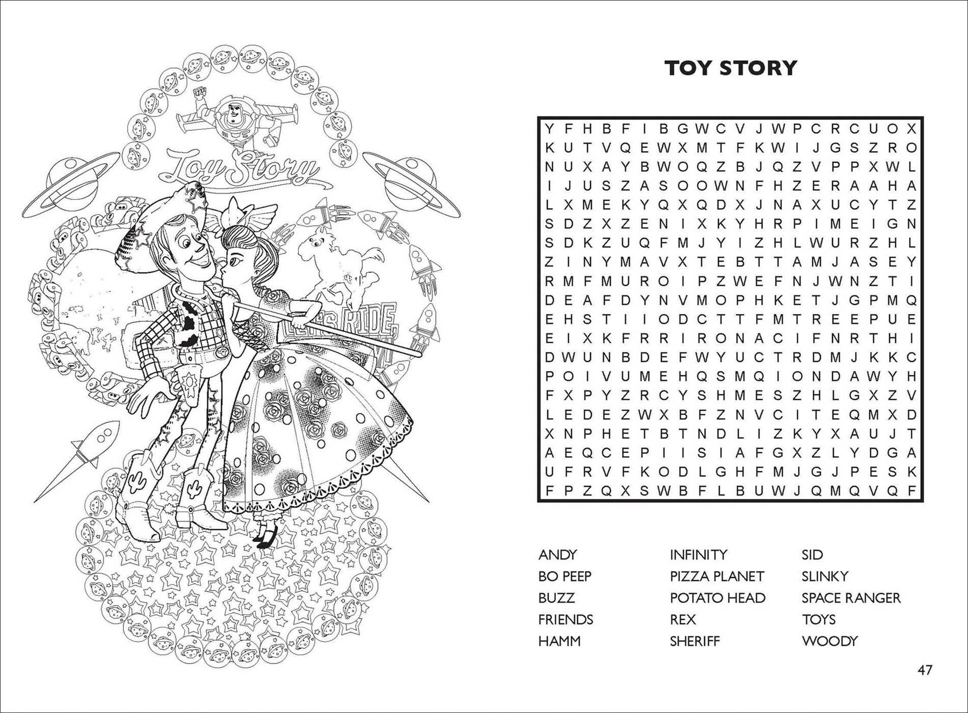 Disney Word Search and Coloring Book